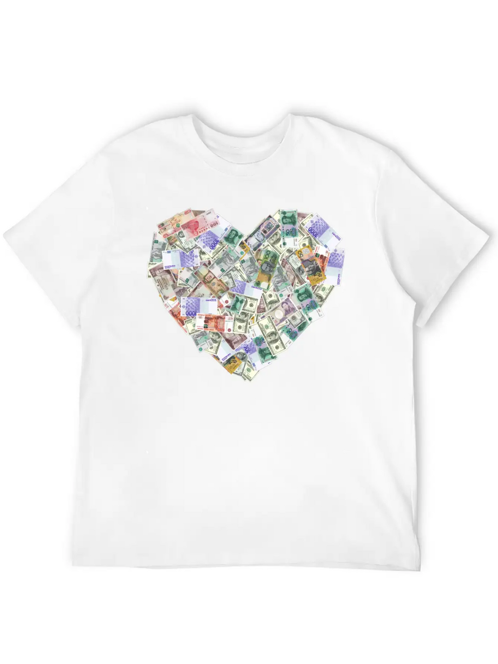 Money Heart Shape Timeless Short Sleeve Tee – Comfy And Minimalist Design