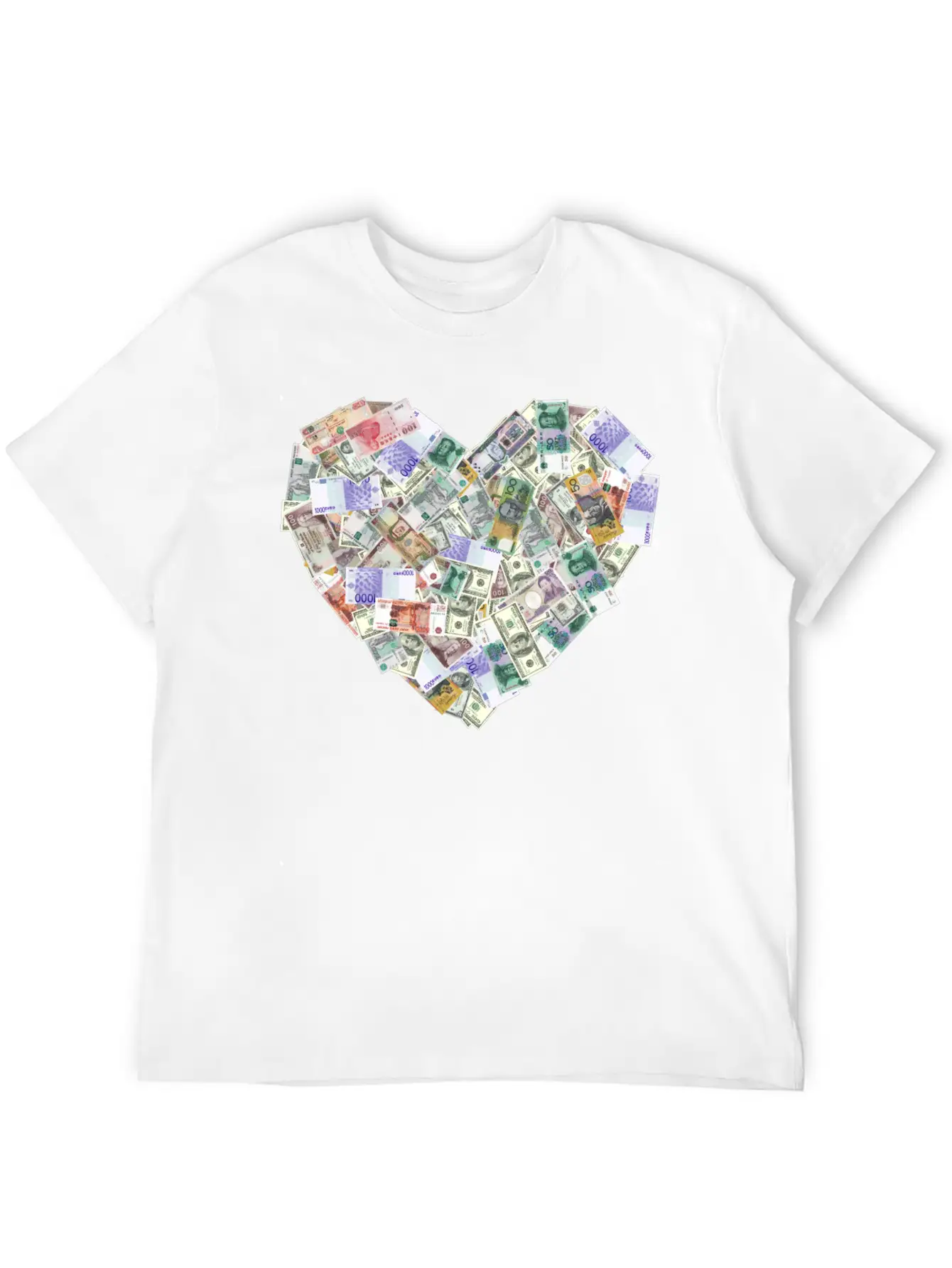 Money Heart Shape Timeless Short Sleeve Tee – Comfy And Minimalist Design