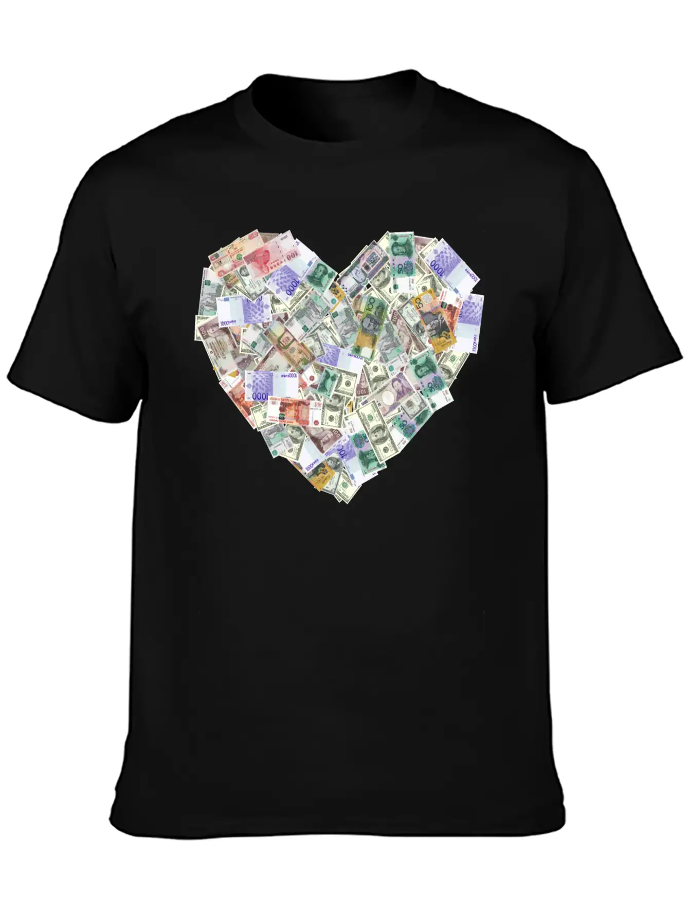 Money Heart Shape Timeless Short Sleeve Tee – Comfy And Minimalist Design