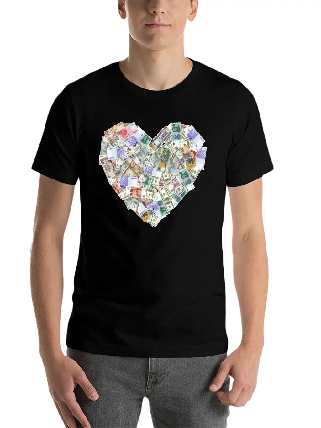 Money Heart Shape Timeless Short Sleeve Tee – Comfy And Minimalist Design