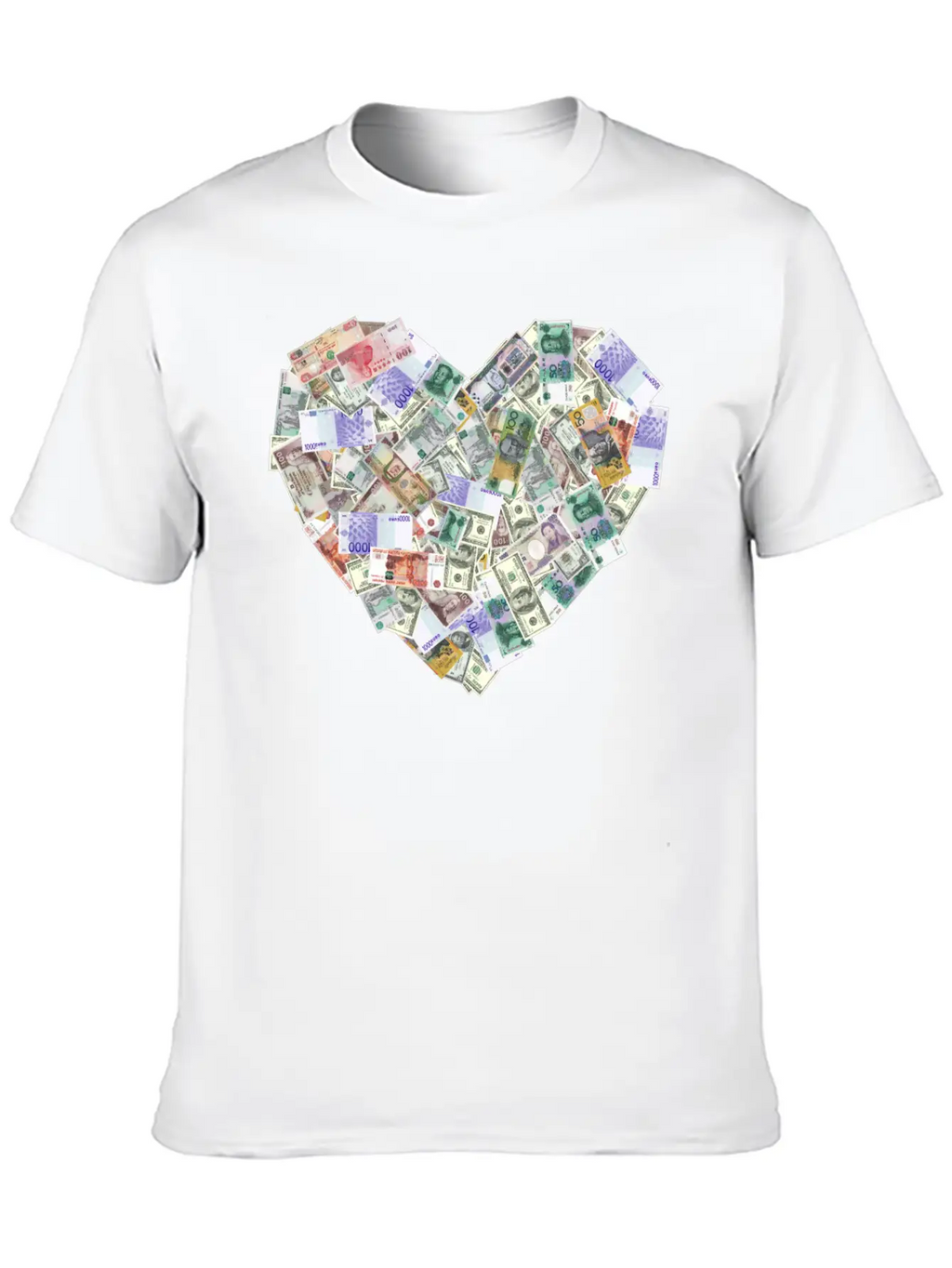Money Heart Shape Timeless Short Sleeve Tee – Comfy And Minimalist Design