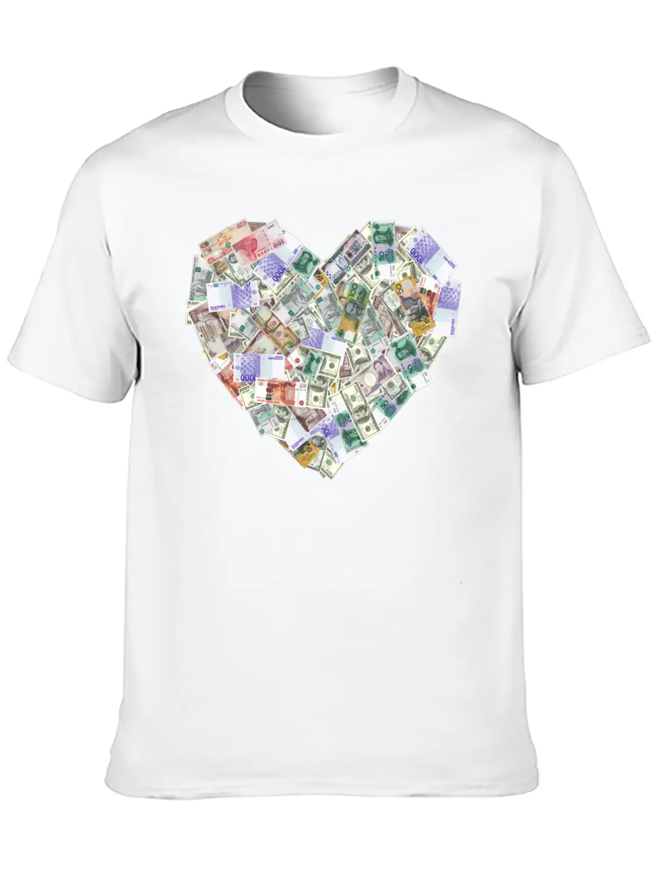 Money Heart Shape Timeless Short Sleeve Tee – Comfy And Minimalist Design