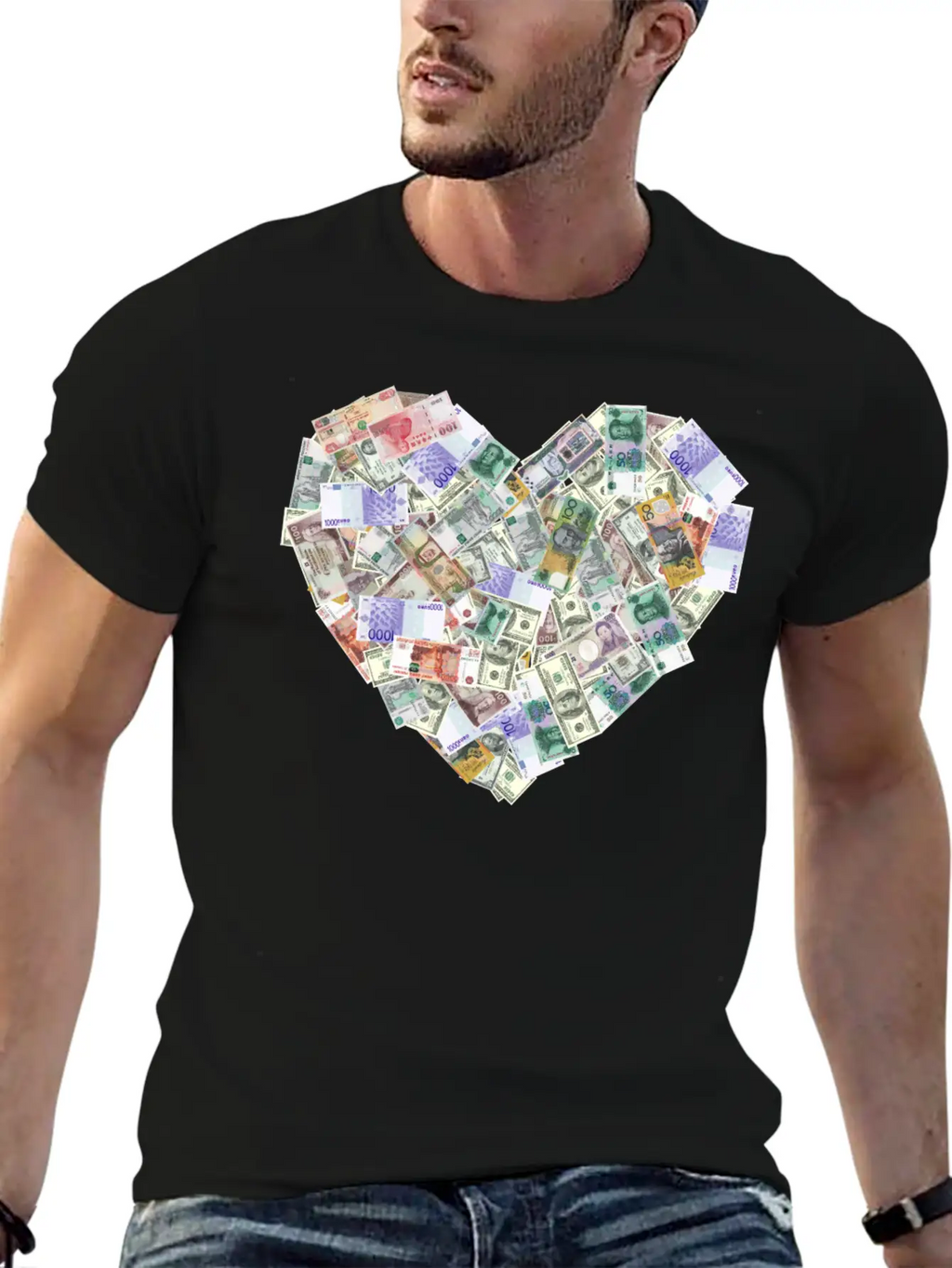 Money Heart Shape Timeless Short Sleeve Tee – Comfy And Minimalist Design