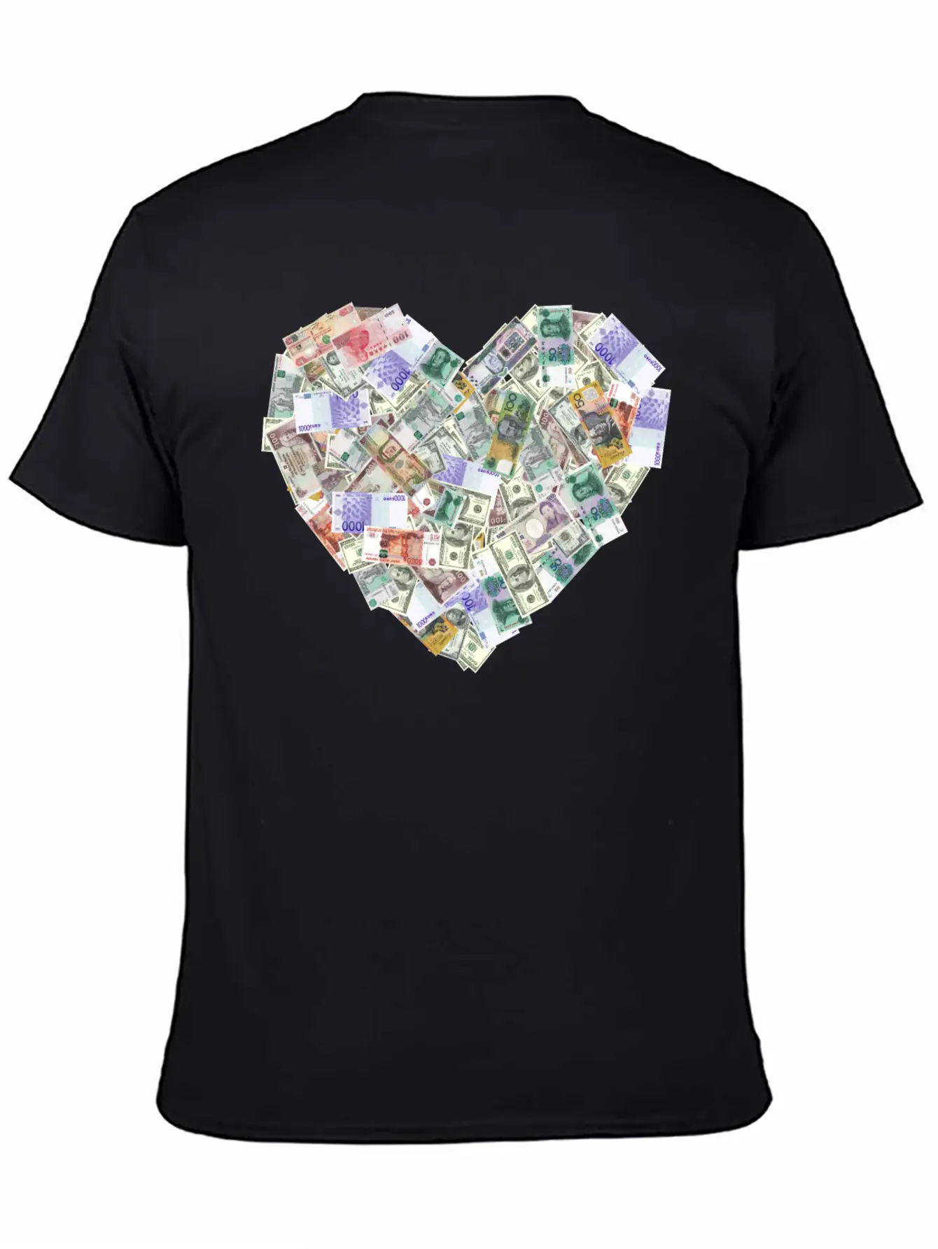 Money Heart Shape Timeless Short Sleeve Tee – Comfy And Minimalist Design
