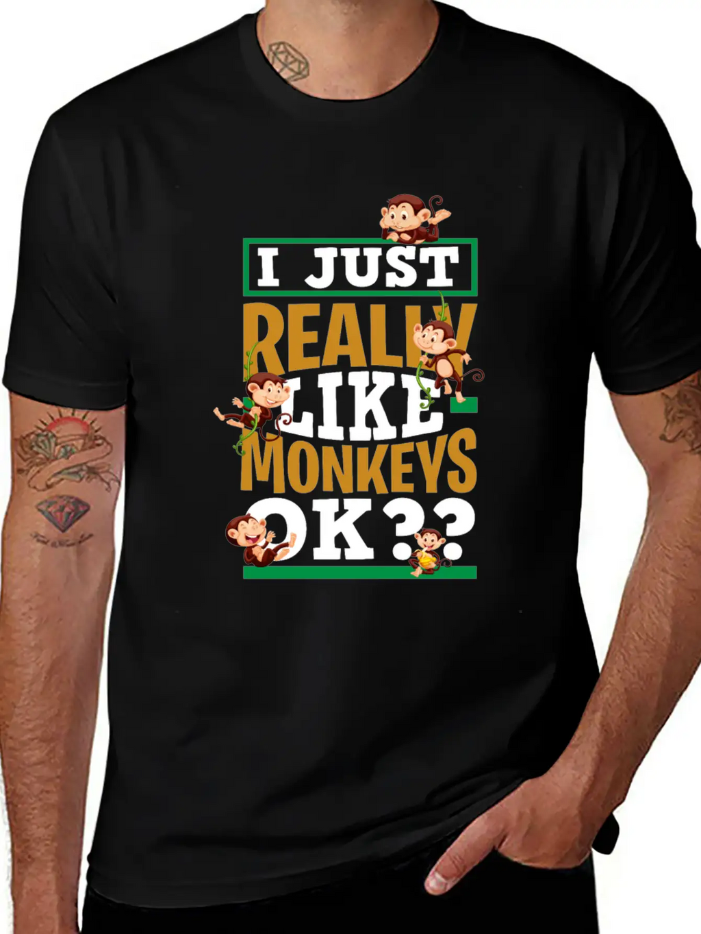 Monkey Animal Lover Breathable Graphic T-Shirt – Perfect For Casual Days