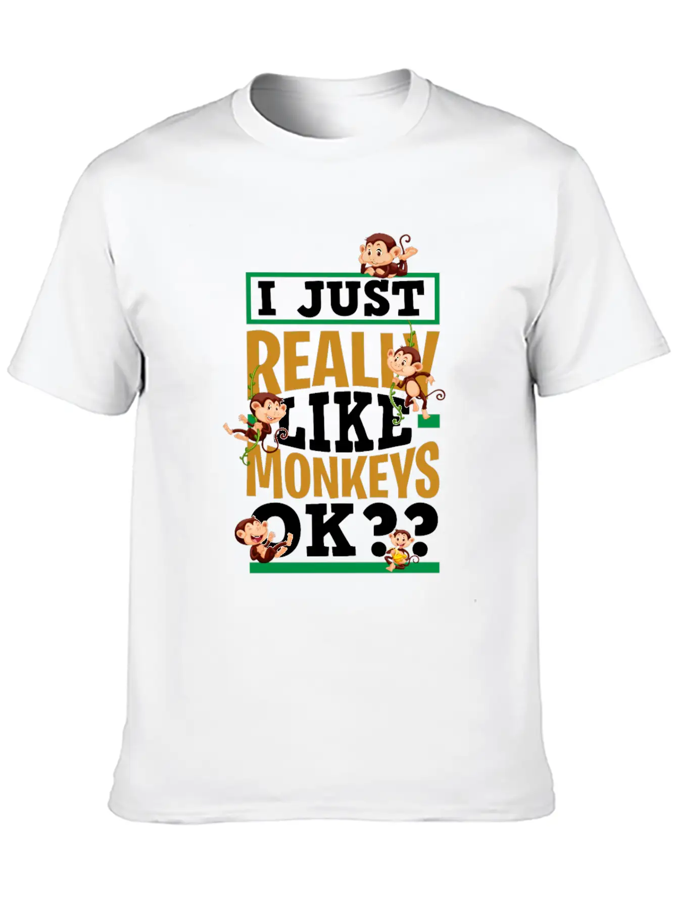 Monkey Animal Lover Breathable Graphic T-Shirt – Perfect For Casual Days
