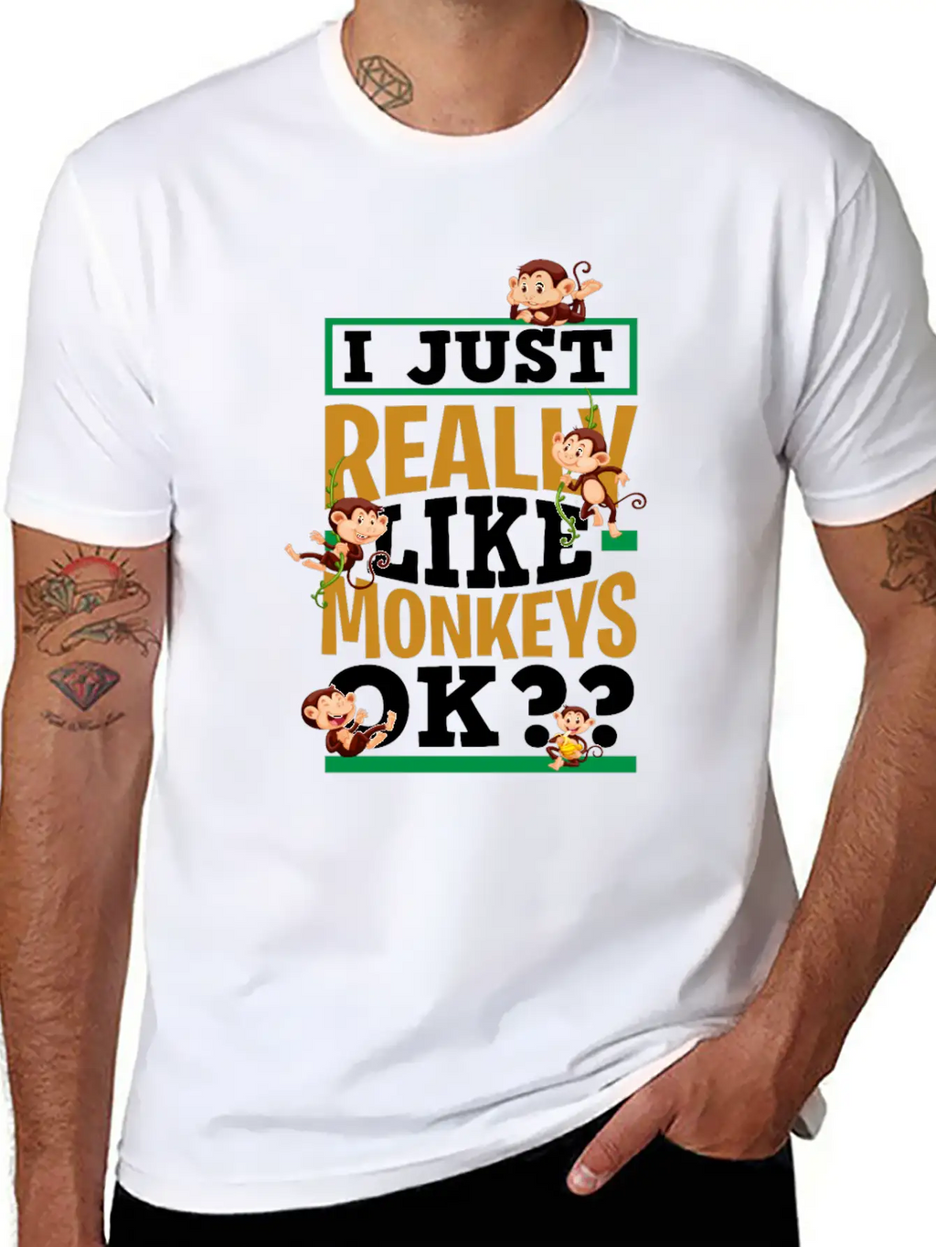 Monkey Animal Lover Breathable Graphic T-Shirt – Perfect For Casual Days