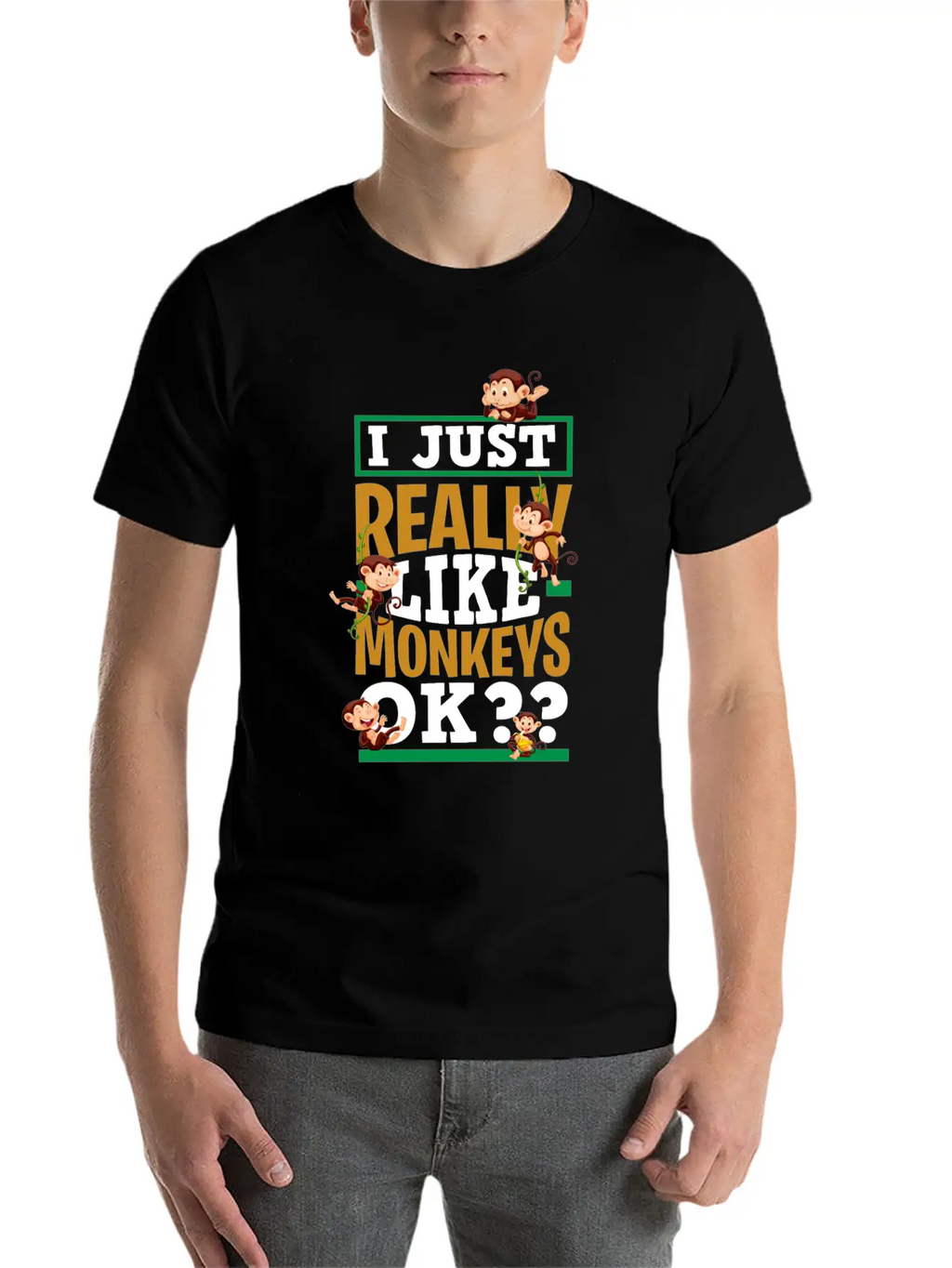 Monkey Animal Lover Breathable Graphic T-Shirt – Perfect For Casual Days