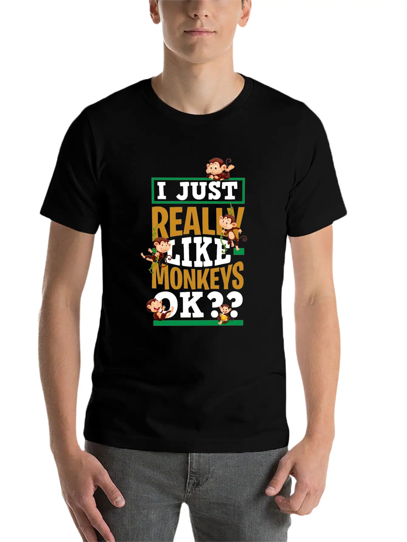 Monkey Animal Lover Breathable Graphic T-Shirt – Perfect For Casual Days