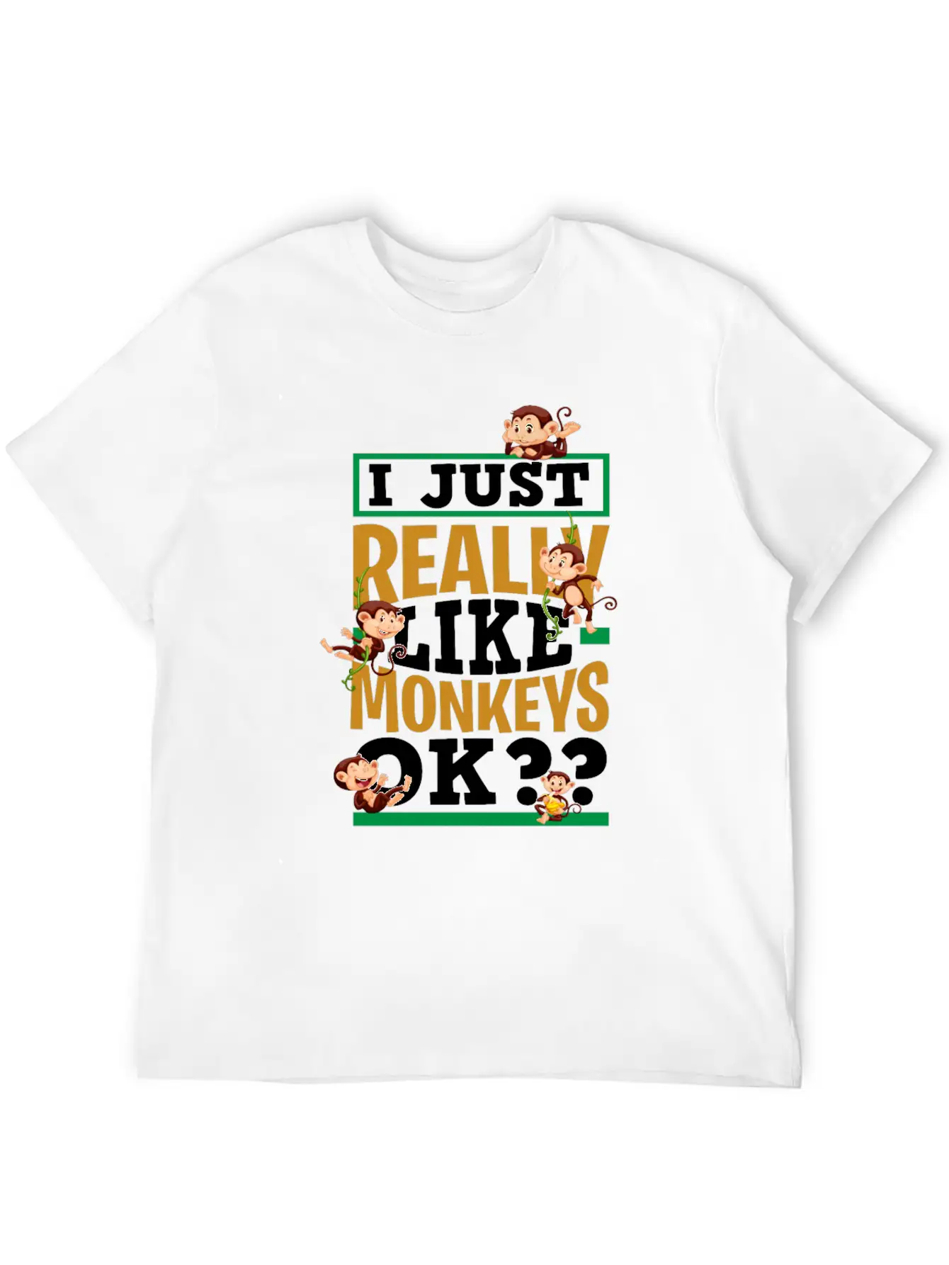 Monkey Animal Lover Breathable Graphic T-Shirt – Perfect For Casual Days