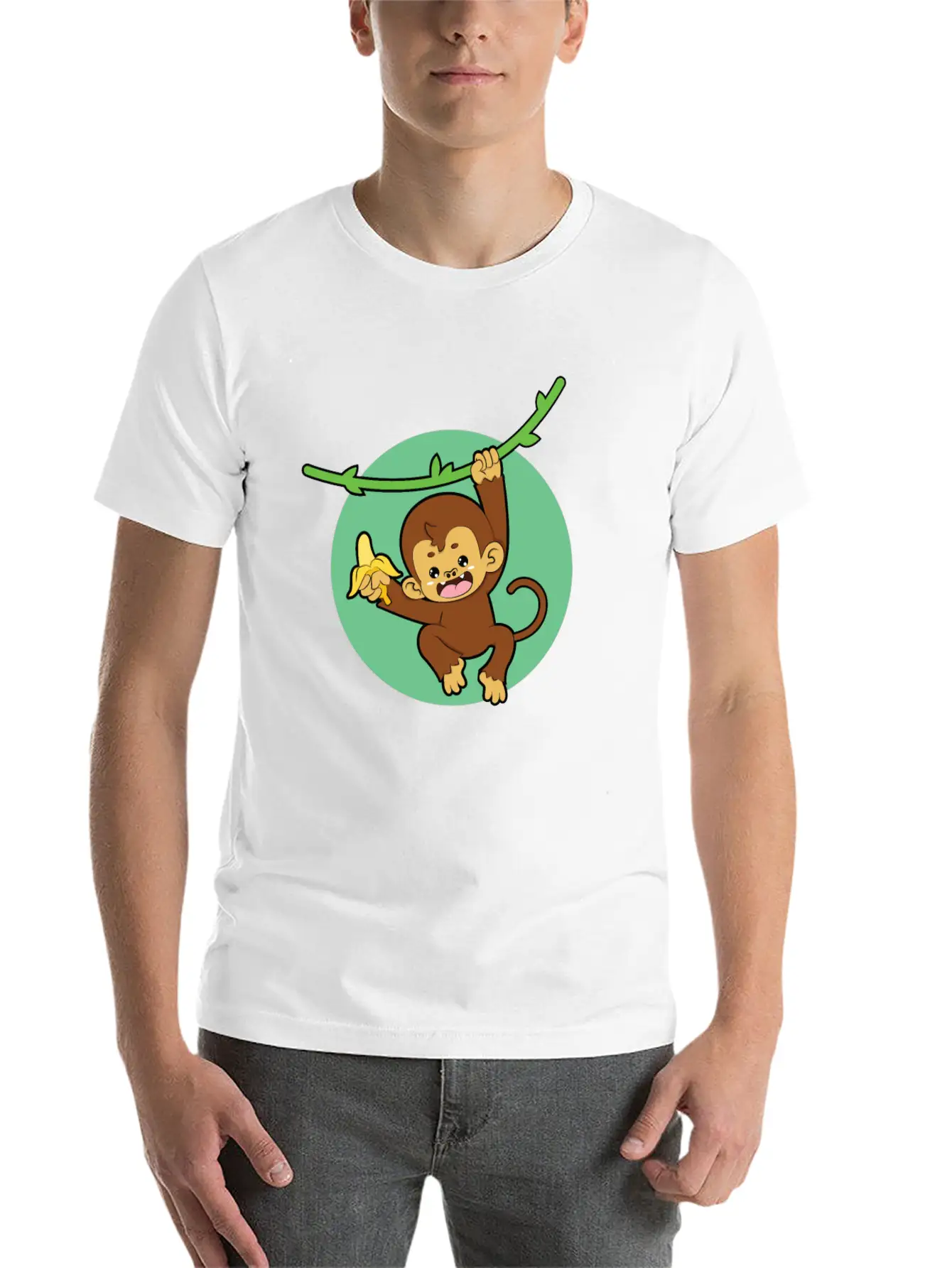 Monkey Banana Jungle Breathable Graphic T-Shirt – Perfect For Casual Days