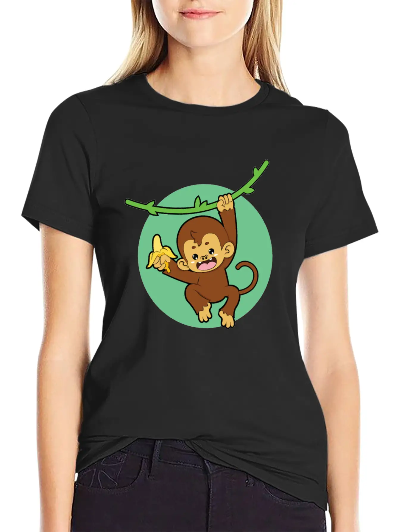 Monkey Banana Jungle Breathable Graphic T-Shirt – Perfect For Casual Days
