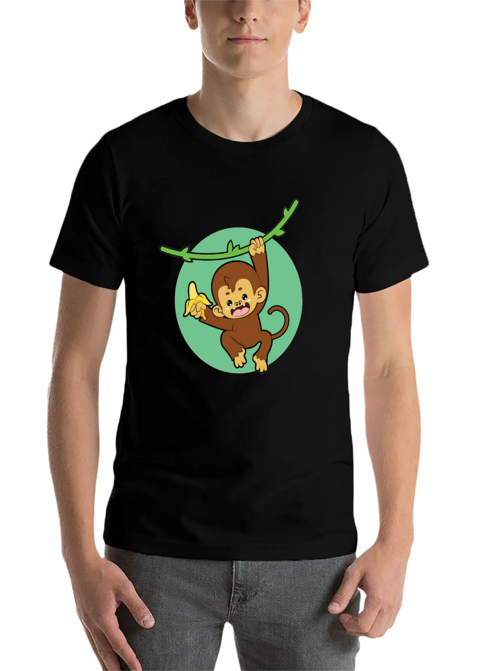 Monkey Banana Jungle Breathable Graphic T-Shirt – Perfect For Casual Days