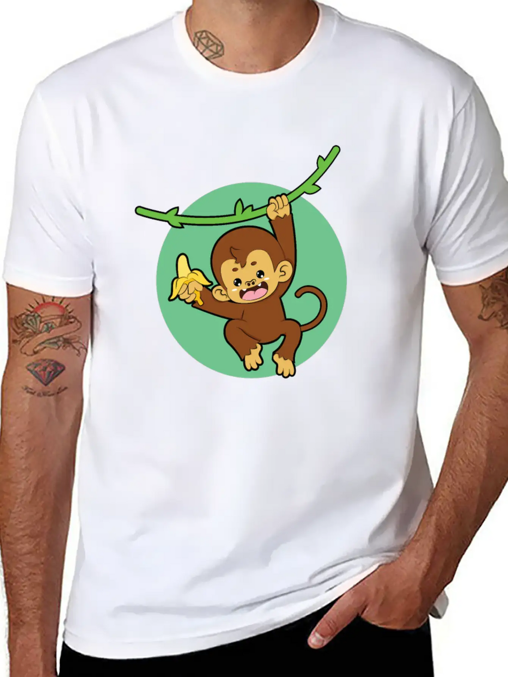 Monkey Banana Jungle Breathable Graphic T-Shirt – Perfect For Casual Days