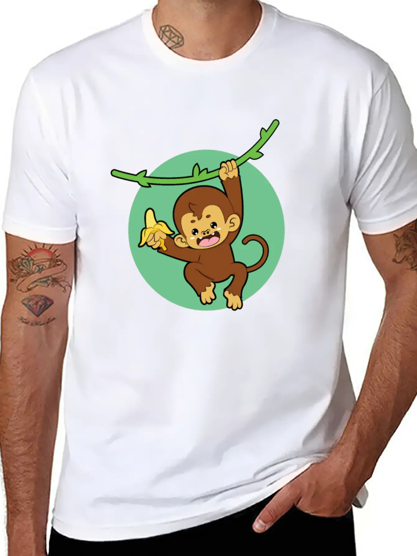 Monkey Banana Jungle Breathable Graphic T-Shirt – Perfect For Casual Days