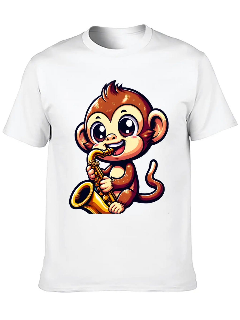 Monkey Saxophone Jazz Music Musician Timeless Short Sleeve Tee – Comfy And Minimalist Design