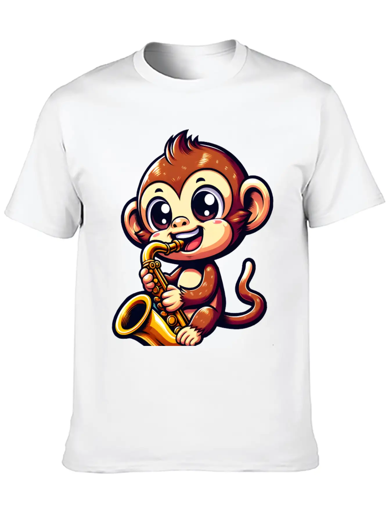 Monkey Saxophone Jazz Music Musician Timeless Short Sleeve Tee – Comfy And Minimalist Design