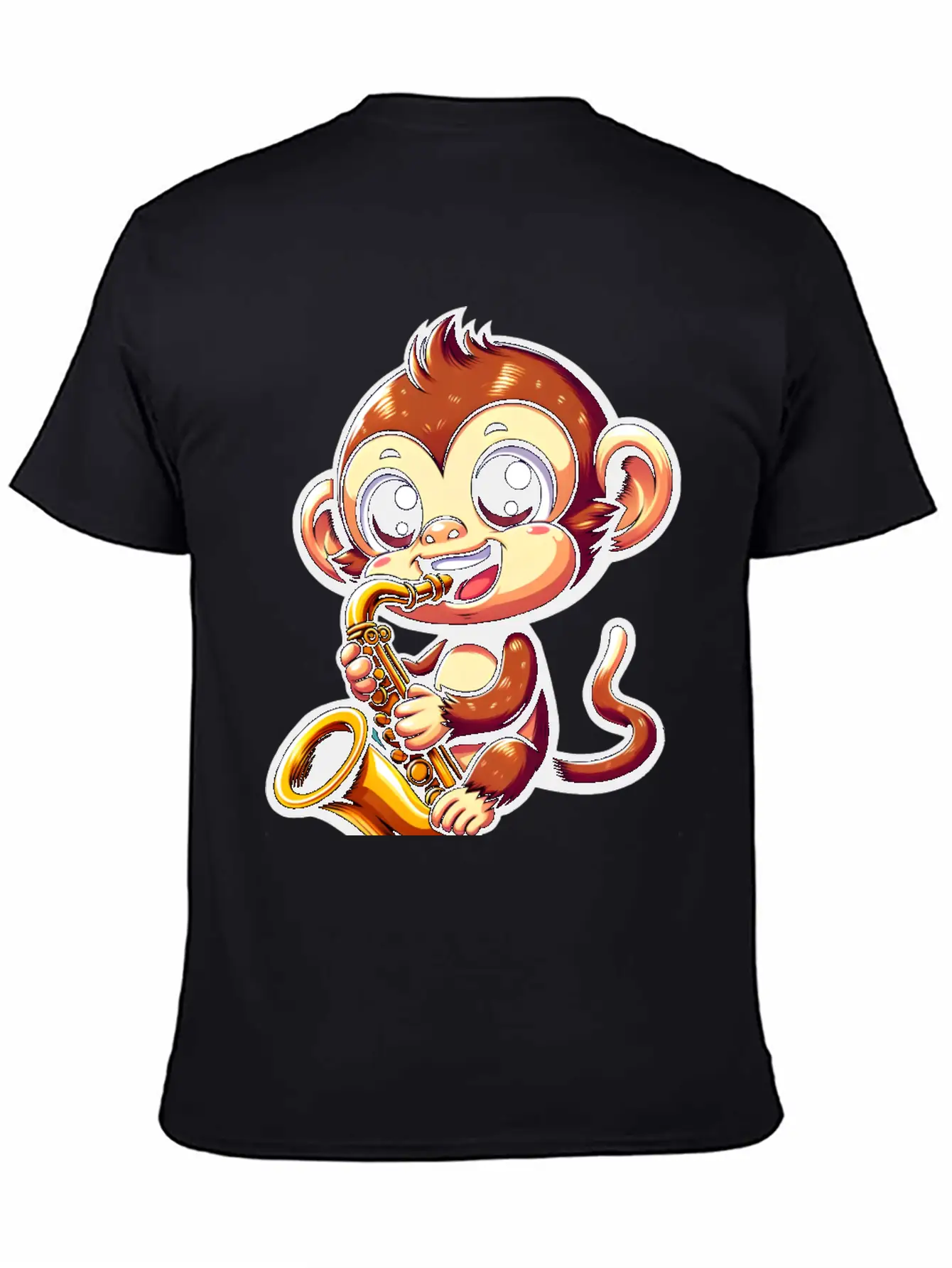 Monkey Saxophone Jazz Music Musician Timeless Short Sleeve Tee – Comfy And Minimalist Design