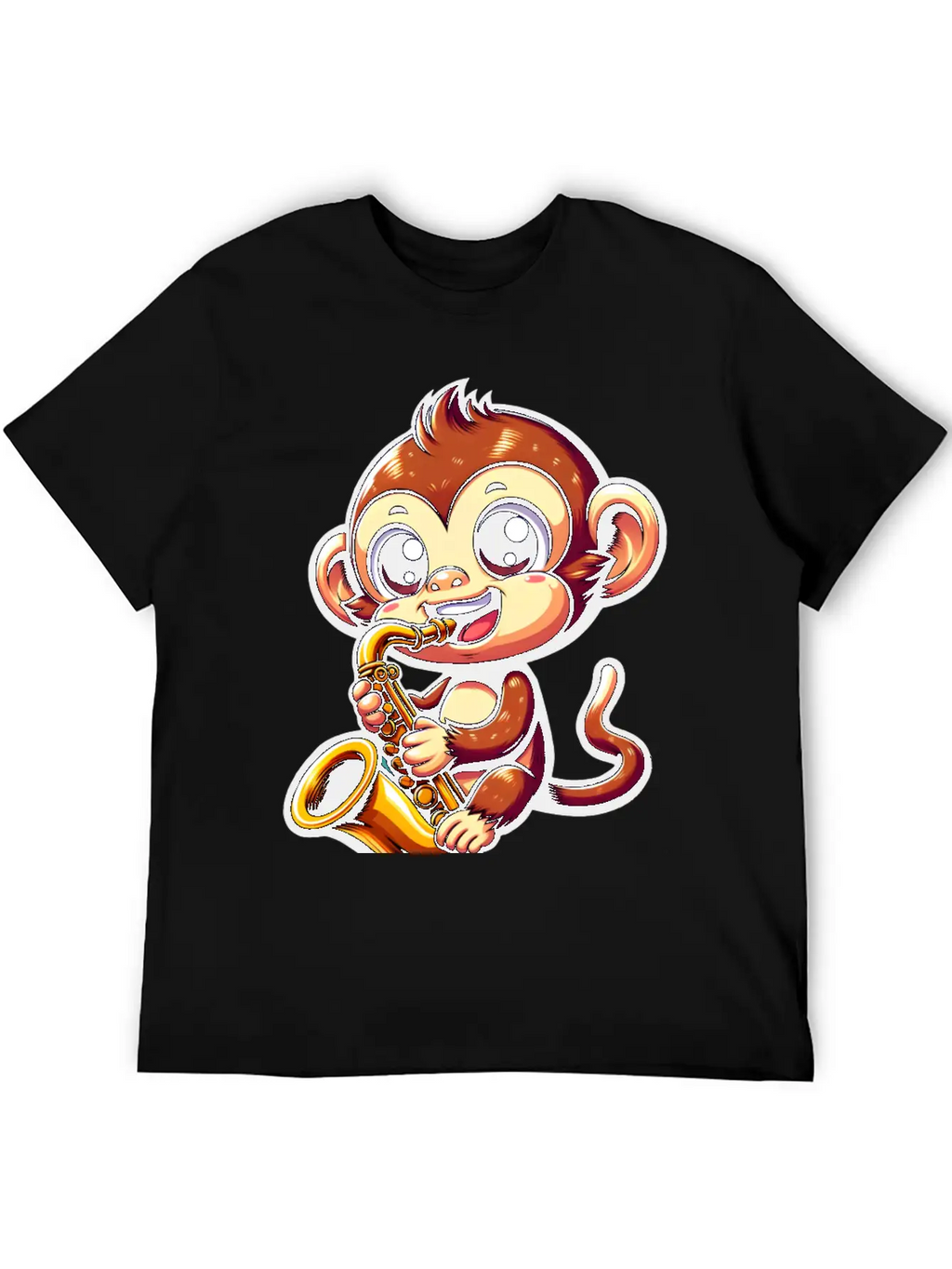 Monkey Saxophone Jazz Music Musician Timeless Short Sleeve Tee – Comfy And Minimalist Design