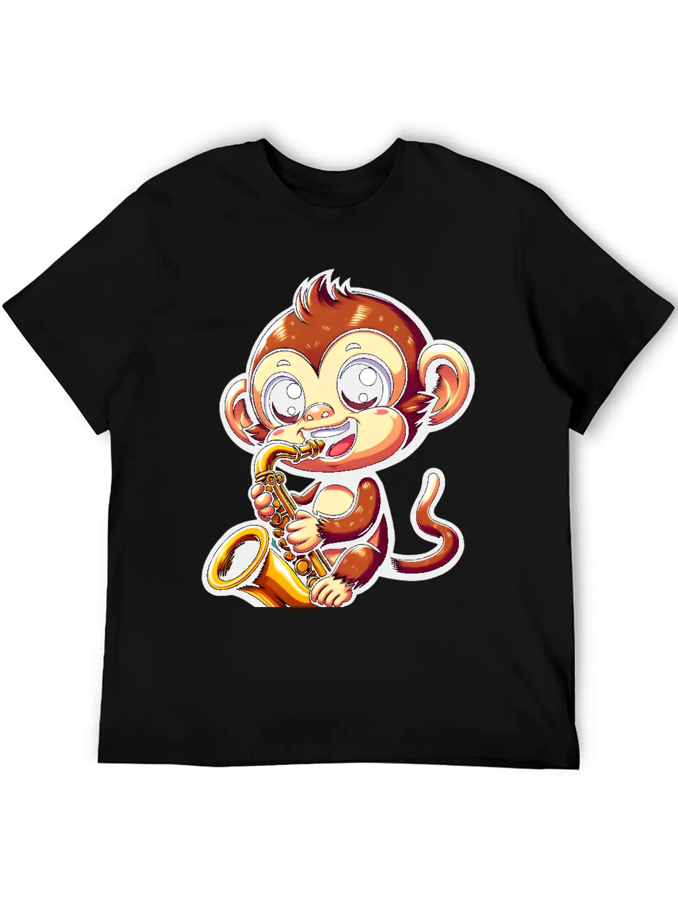 Monkey Saxophone Jazz Music Musician Timeless Short Sleeve Tee – Comfy And Minimalist Design