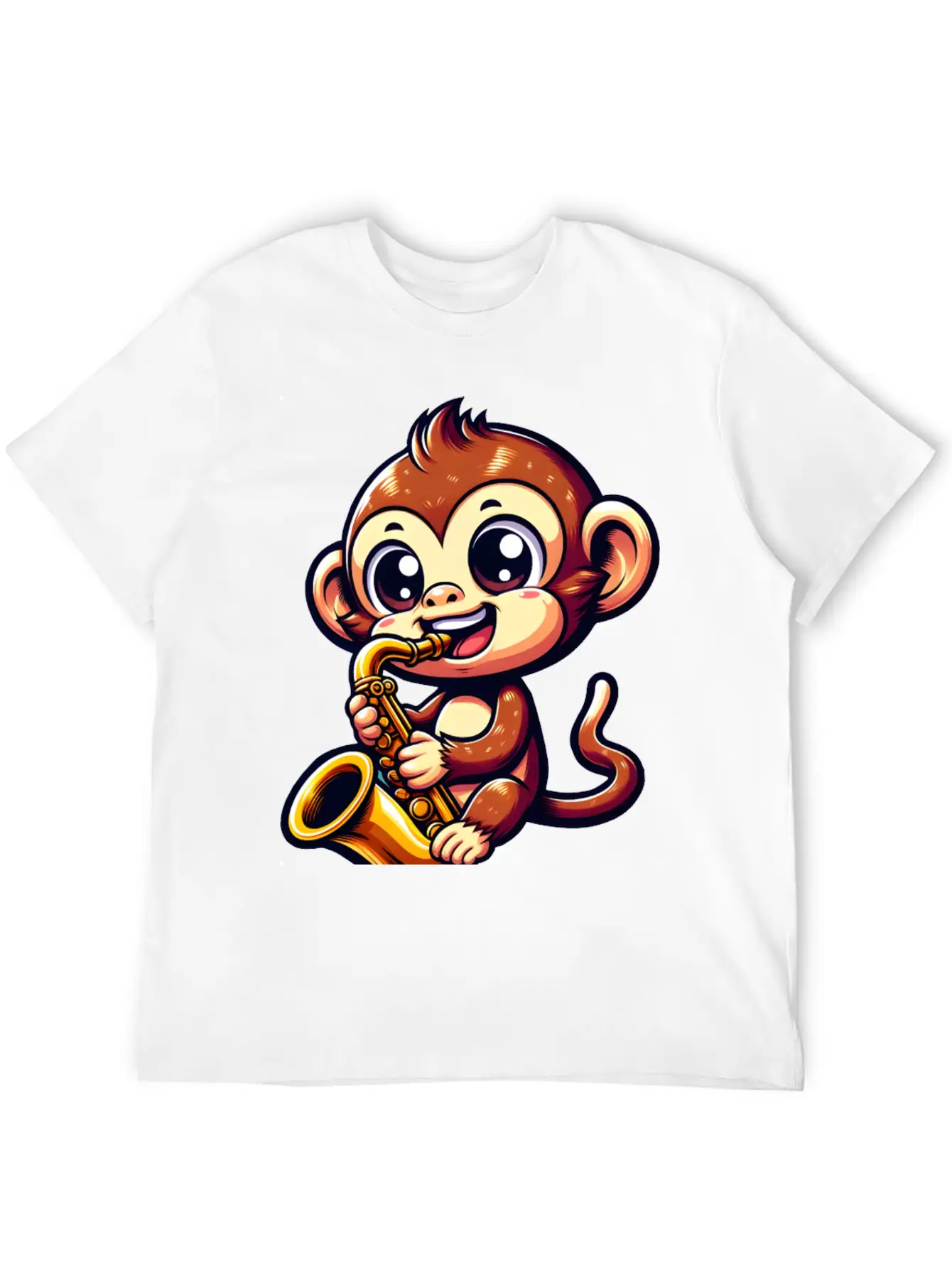 Monkey Saxophone Jazz Music Musician Timeless Short Sleeve Tee – Comfy And Minimalist Design