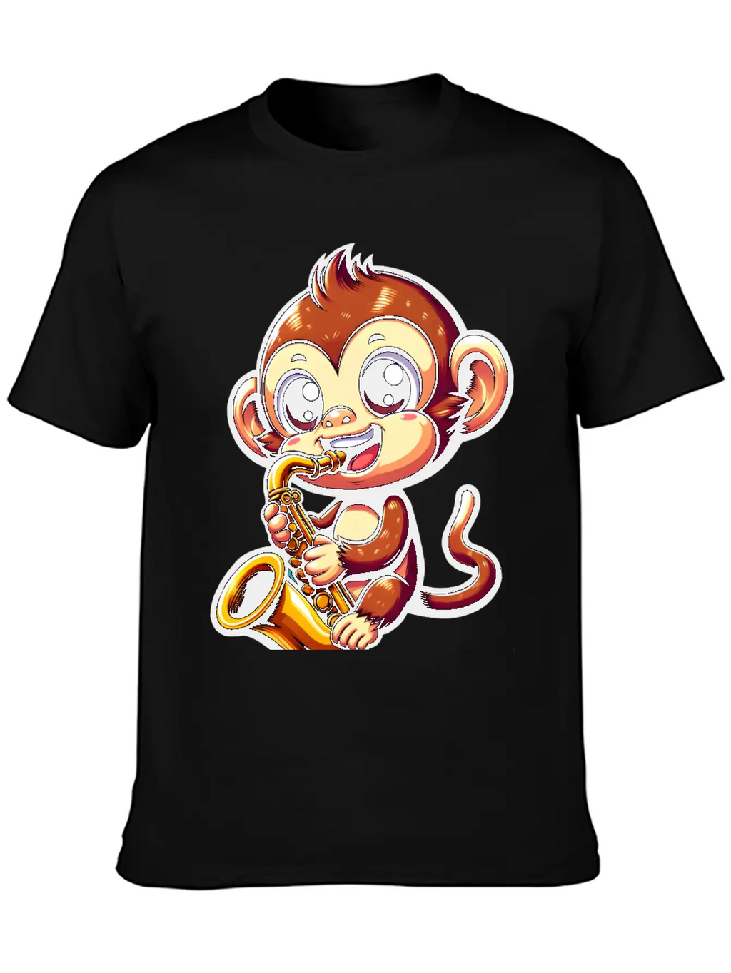 Monkey Saxophone Jazz Music Musician Timeless Short Sleeve Tee – Comfy And Minimalist Design