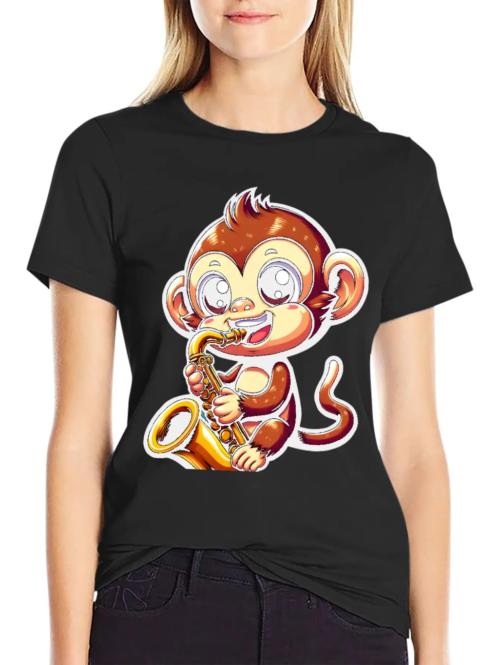 Monkey Saxophone Jazz Music Musician Timeless Short Sleeve Tee – Comfy And Minimalist Design
