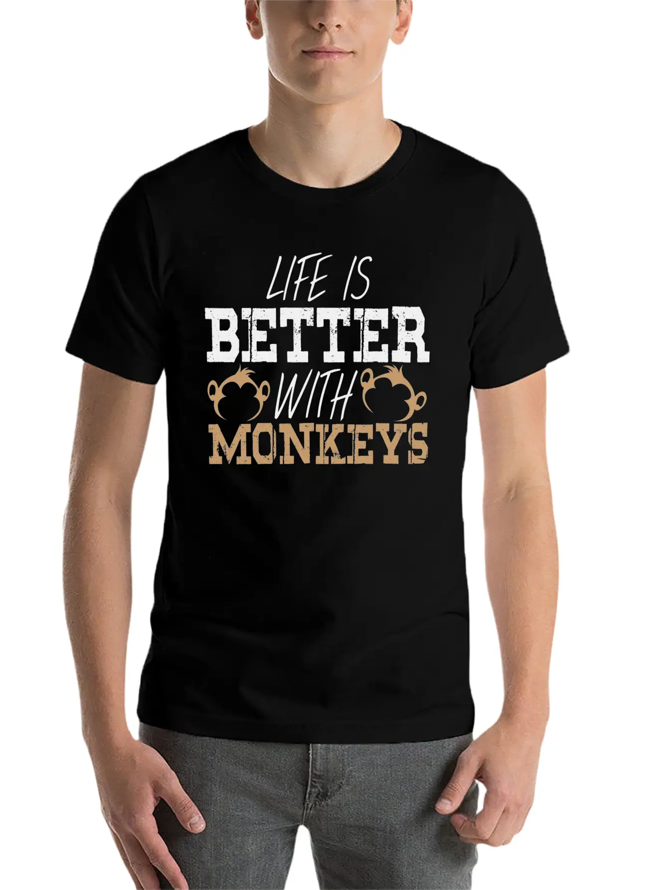 Monkey Saying Monkeys Pun Life Ape Apes Quote Breathable Graphic T-Shirt – Perfect For Casual Days