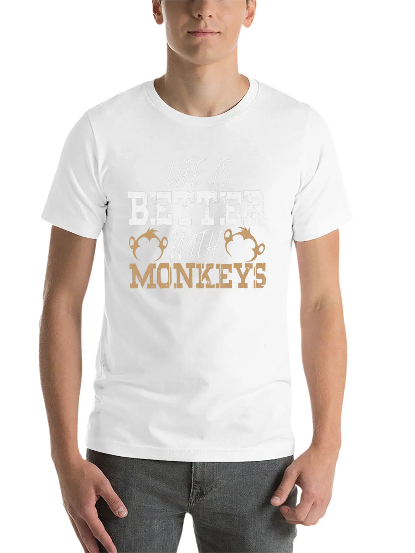 Monkey Saying Monkeys Pun Life Ape Apes Quote Breathable Graphic T-Shirt – Perfect For Casual Days