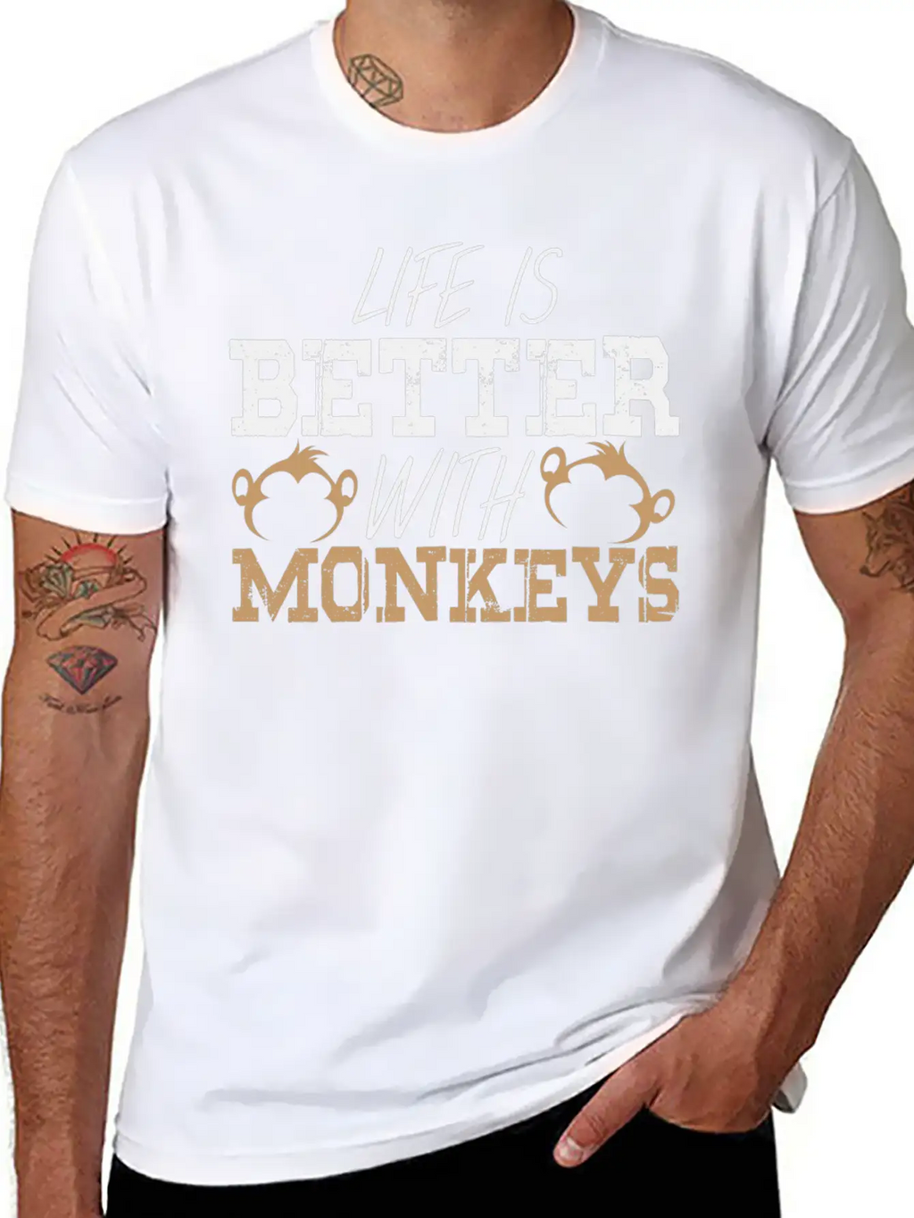 Monkey Saying Monkeys Pun Life Ape Apes Quote Breathable Graphic T-Shirt – Perfect For Casual Days