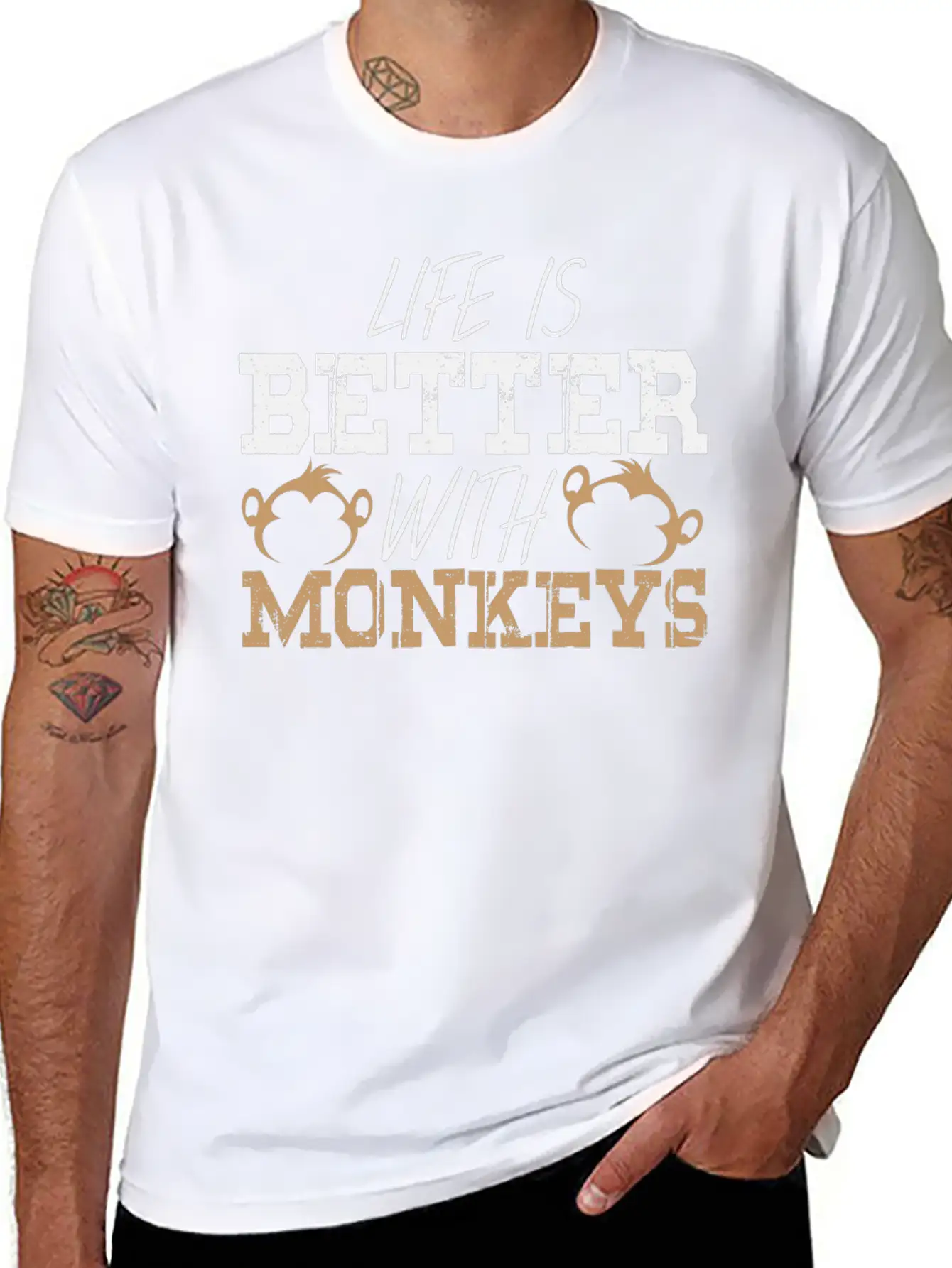 Monkey Saying Monkeys Pun Life Ape Apes Quote Breathable Graphic T-Shirt – Perfect For Casual Days