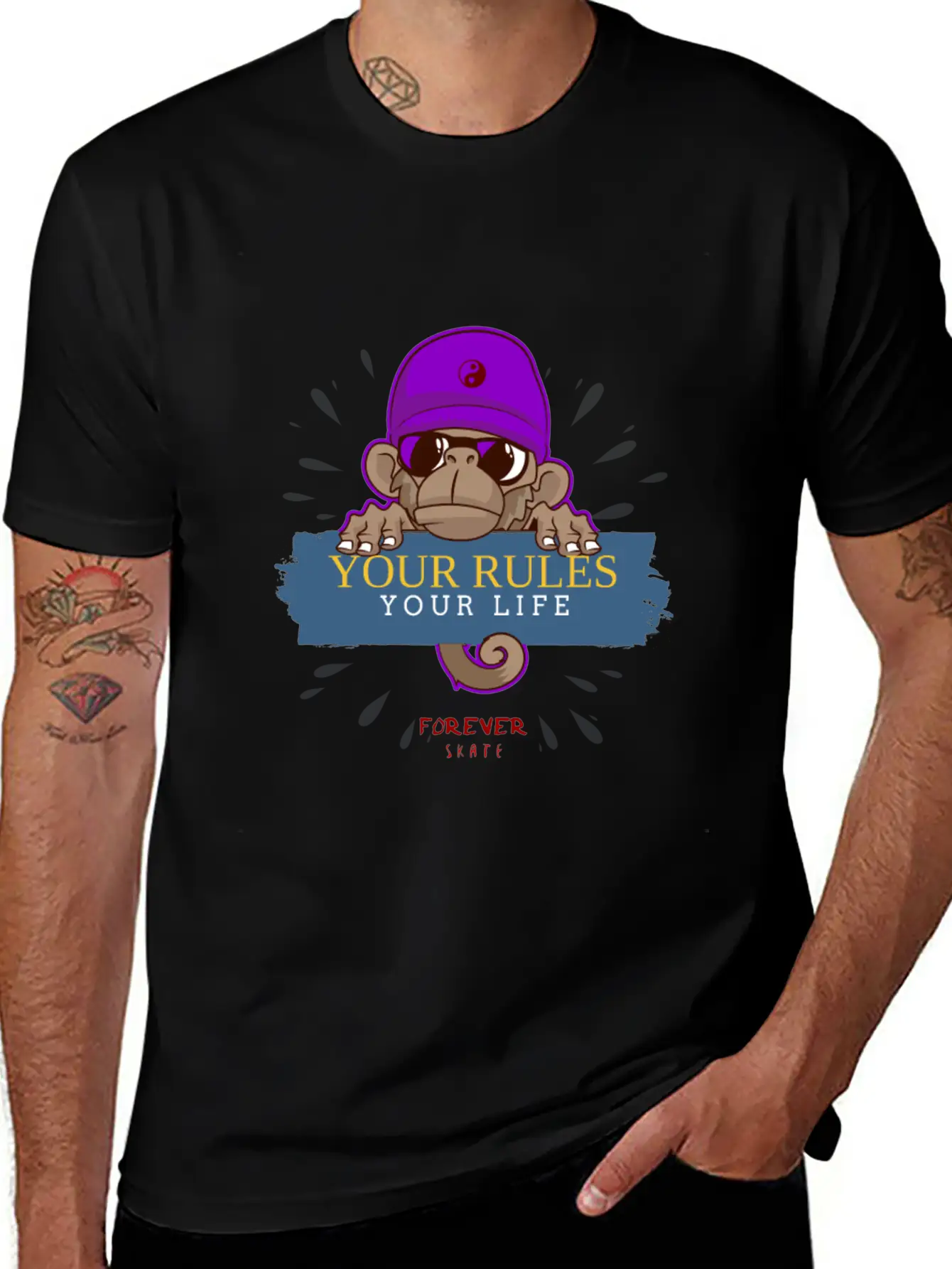 Monkey Skater Breathable Soft Cotton T-Shirt – Timeless Casual Look