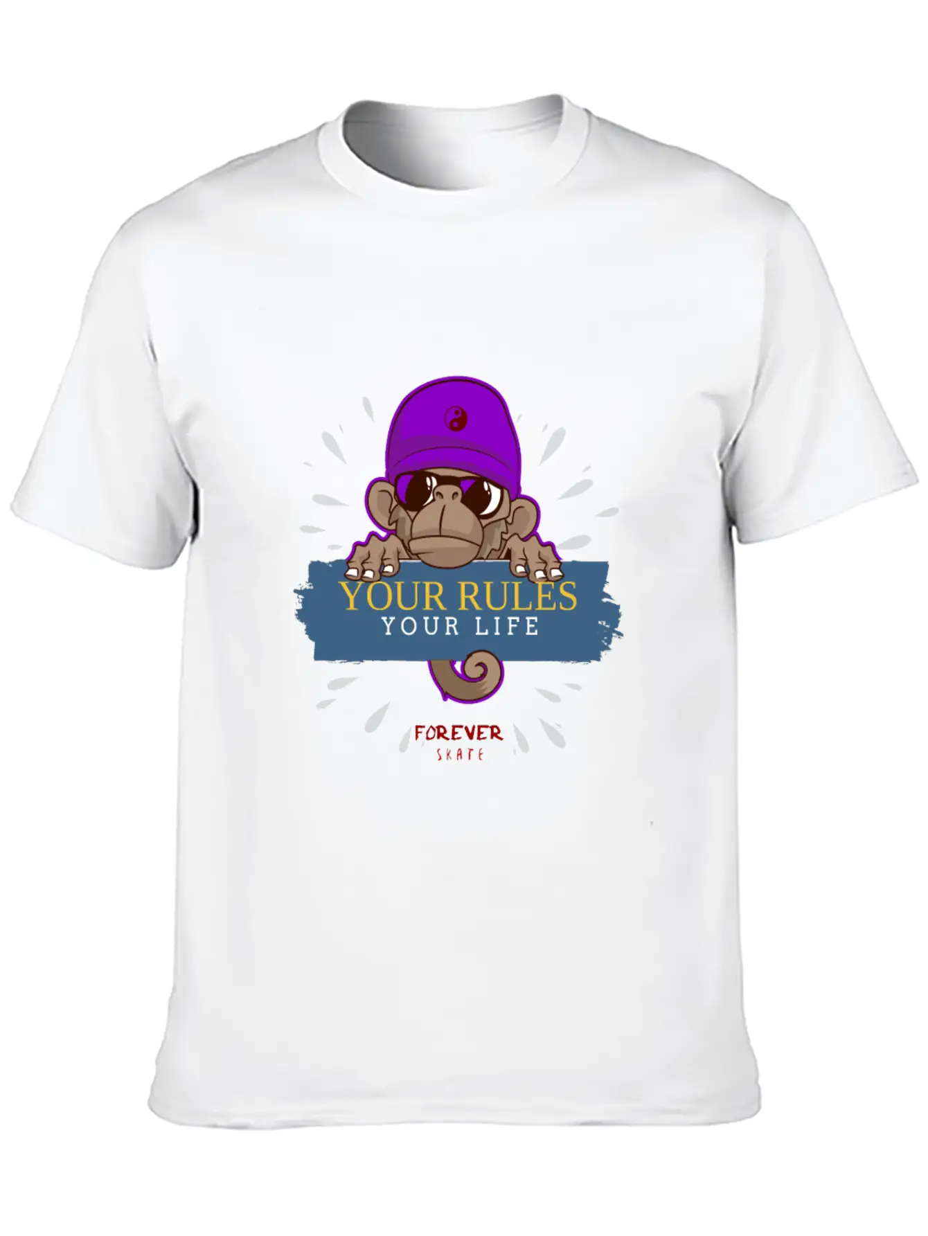 Monkey Skater Breathable Soft Cotton T-Shirt – Timeless Casual Look