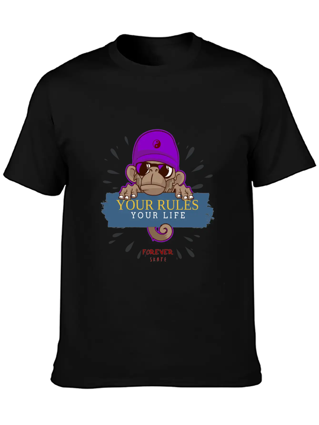 Monkey Skater Breathable Soft Cotton T-Shirt – Timeless Casual Look