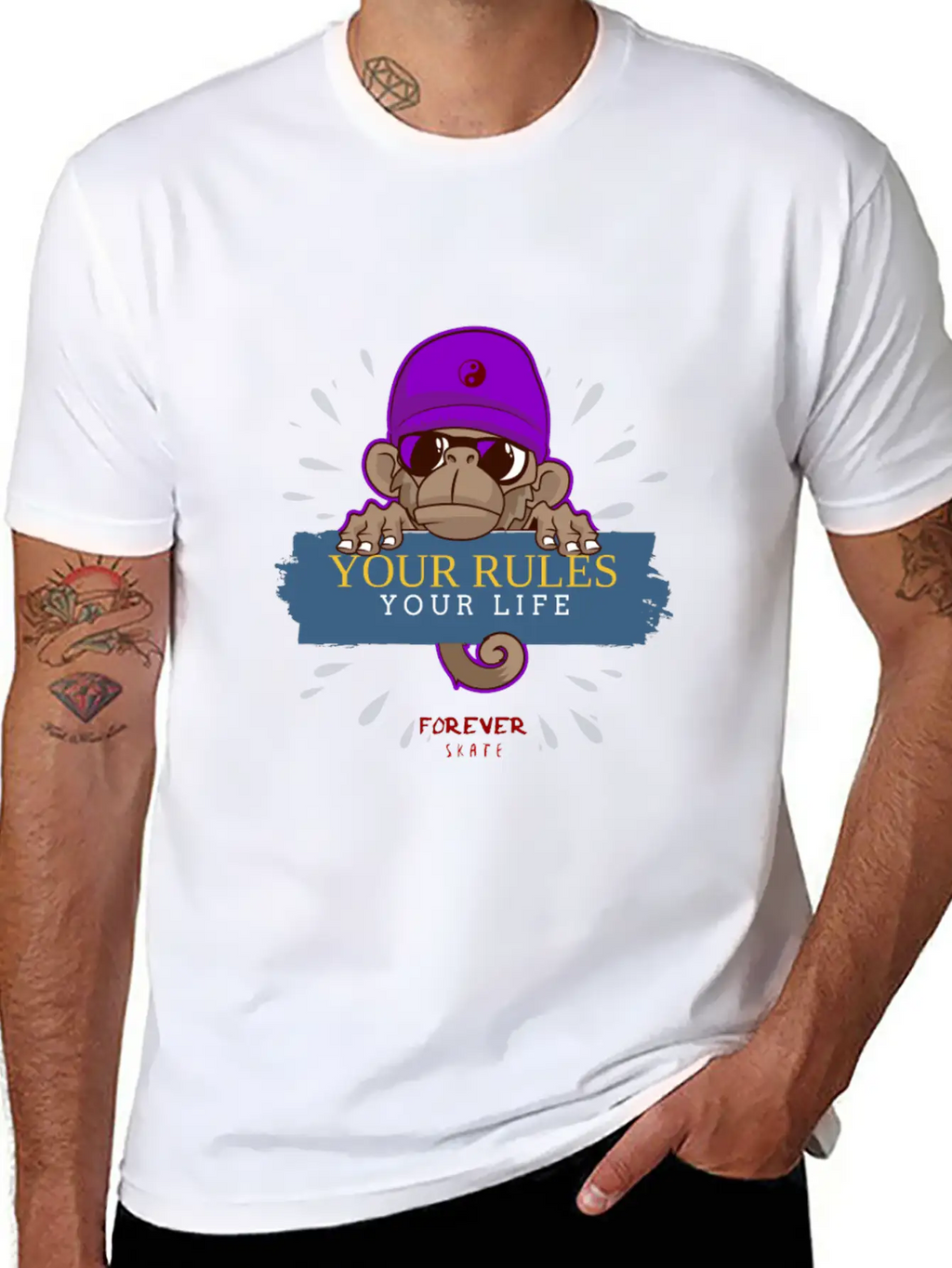 Monkey Skater Breathable Soft Cotton T-Shirt – Timeless Casual Look