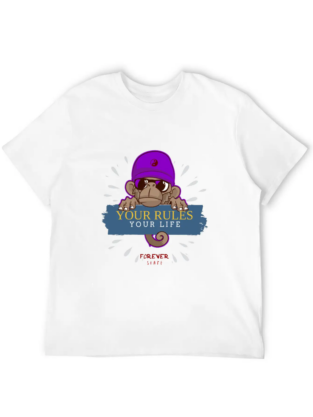 Monkey Skater Breathable Soft Cotton T-Shirt – Timeless Casual Look