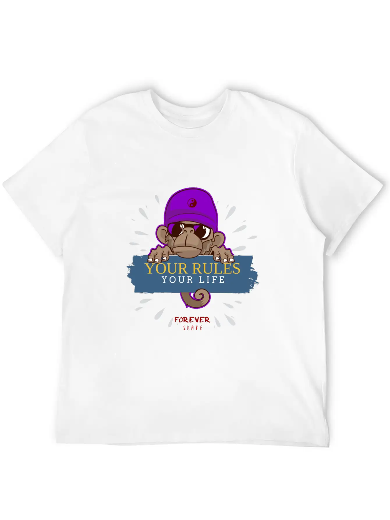 Monkey Skater Breathable Soft Cotton T-Shirt – Timeless Casual Look