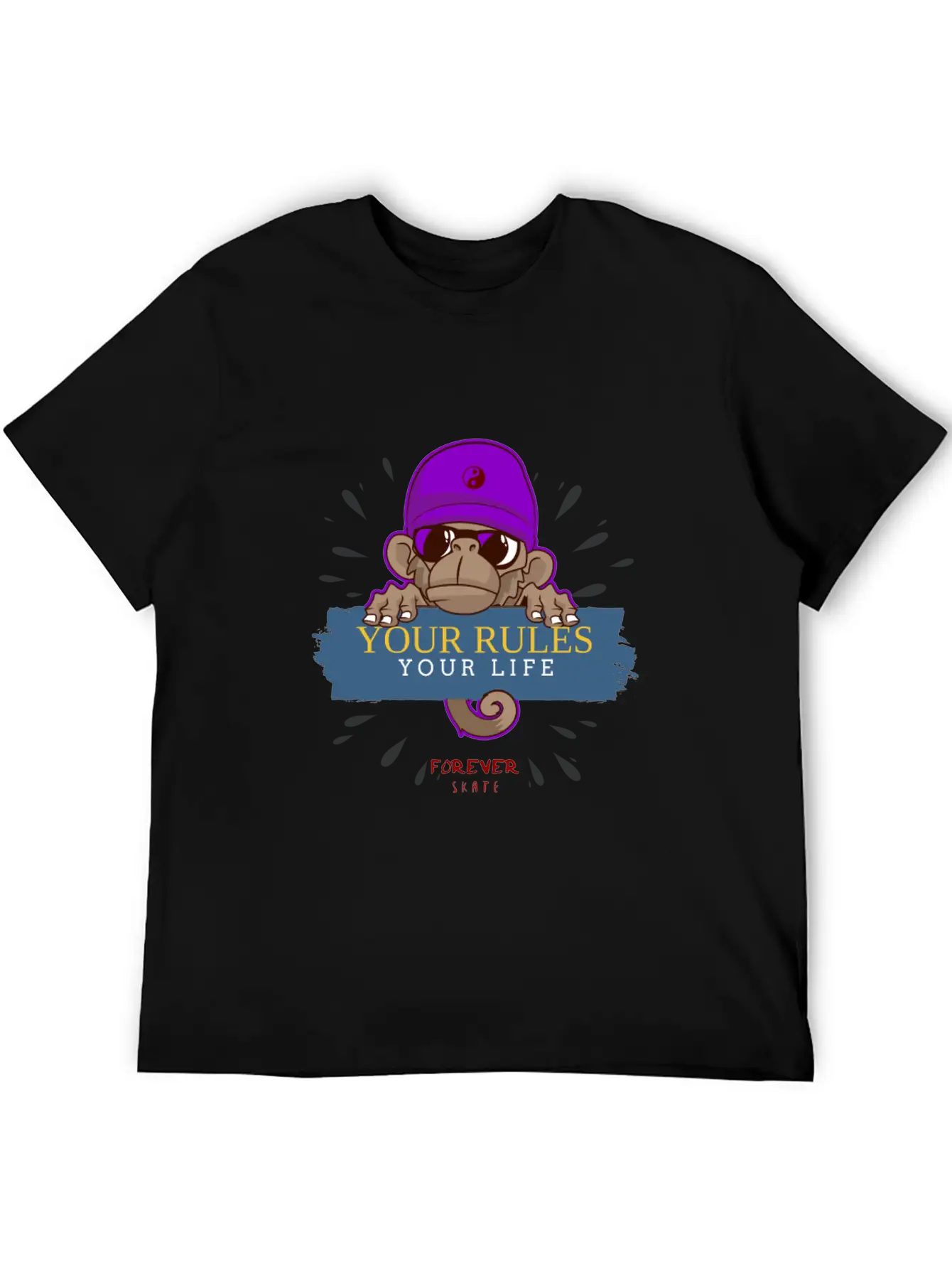 Monkey Skater Breathable Soft Cotton T-Shirt – Timeless Casual Look