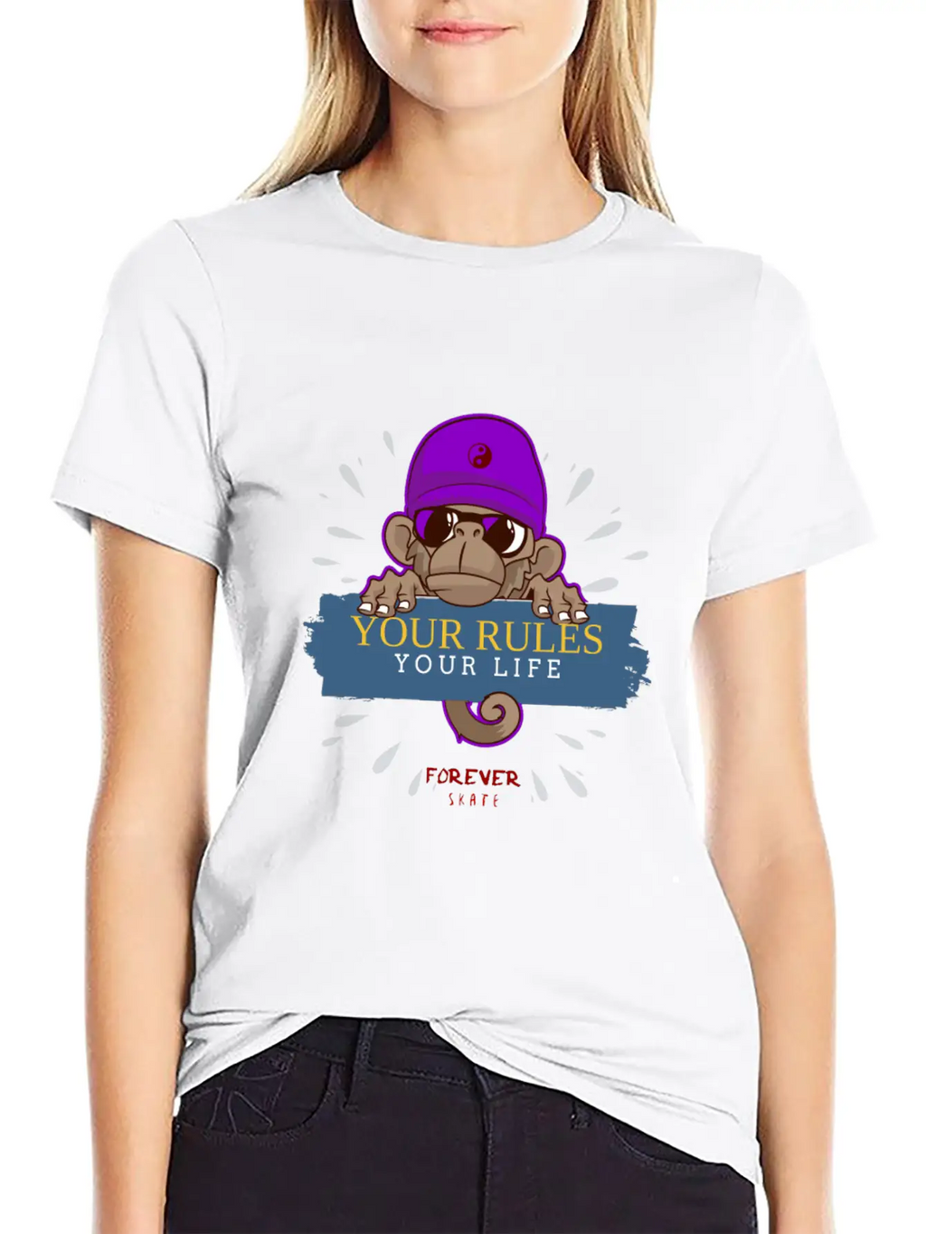 Monkey Skater Breathable Soft Cotton T-Shirt – Timeless Casual Look