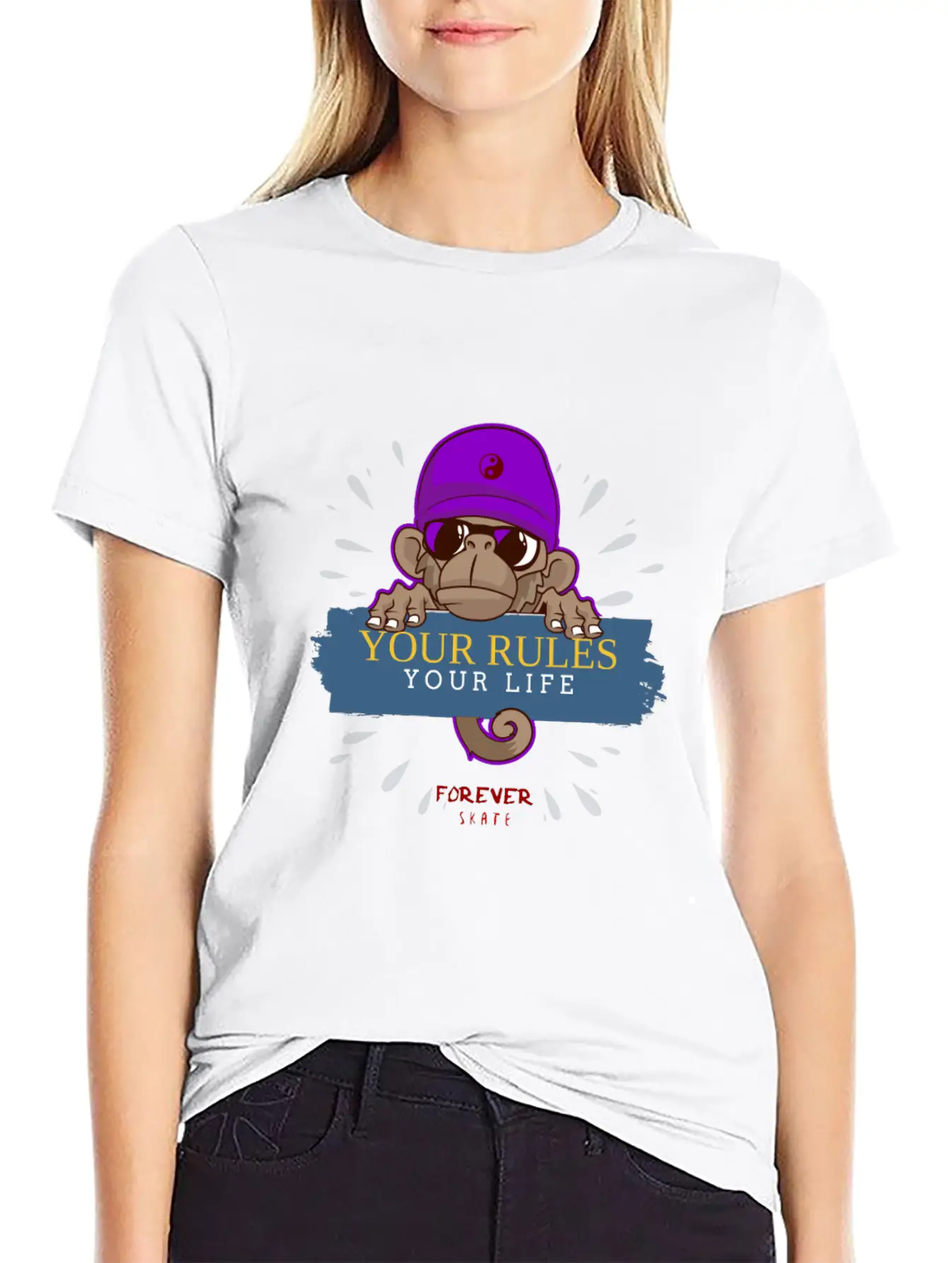 Monkey Skater Breathable Soft Cotton T-Shirt – Timeless Casual Look