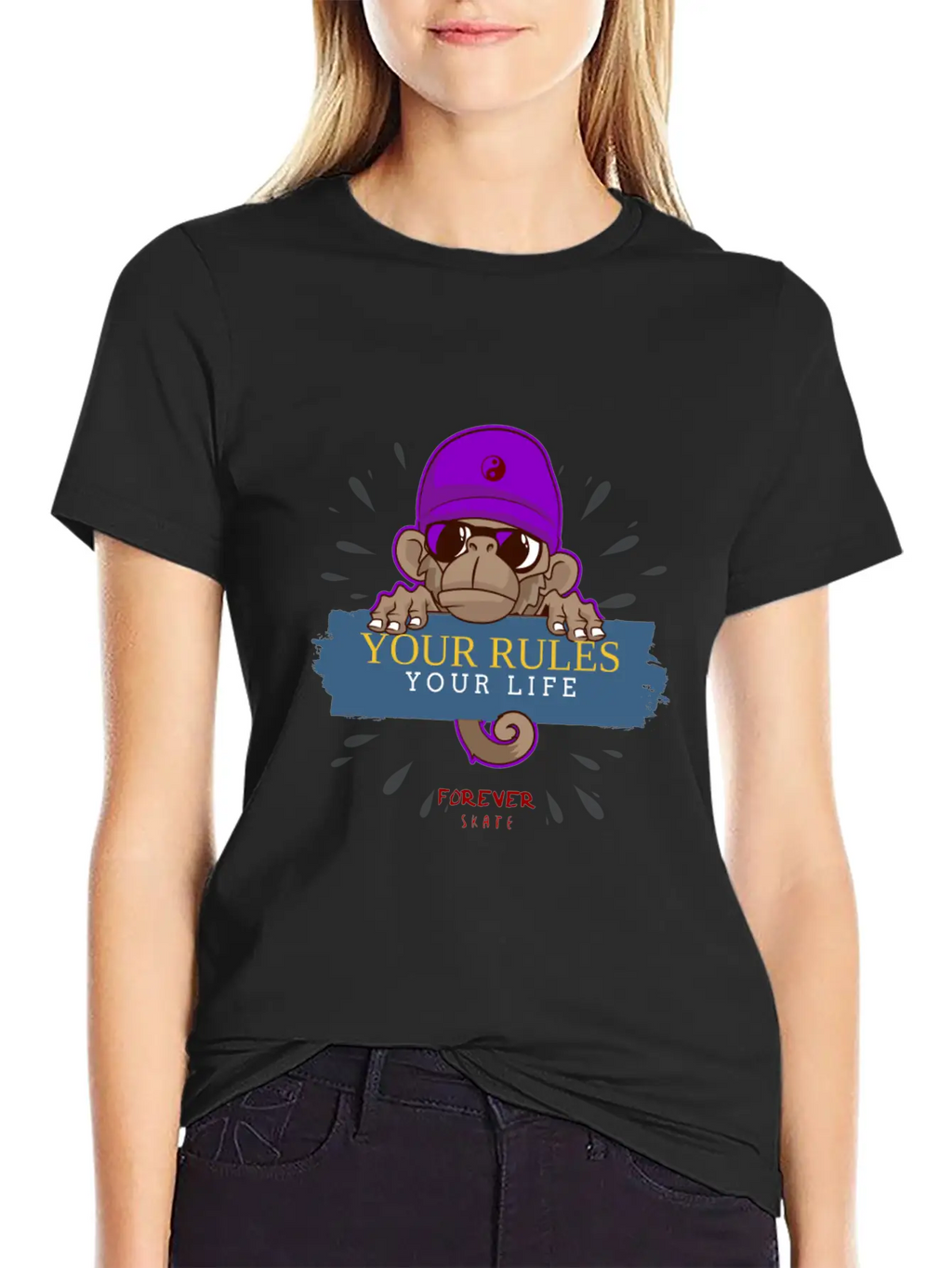 Monkey Skater Breathable Soft Cotton T-Shirt – Timeless Casual Look