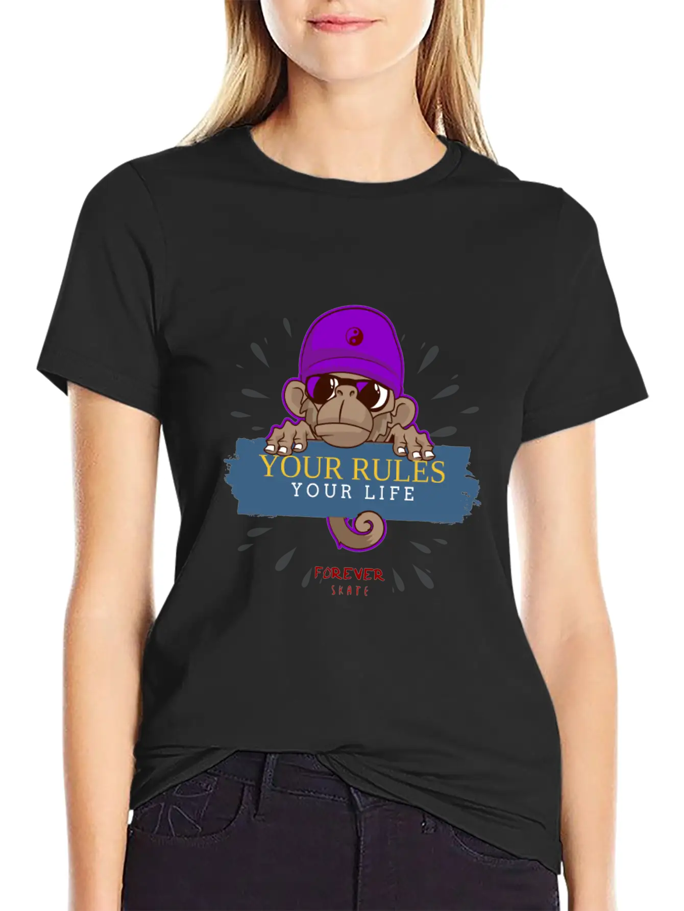 Monkey Skater Breathable Soft Cotton T-Shirt – Timeless Casual Look