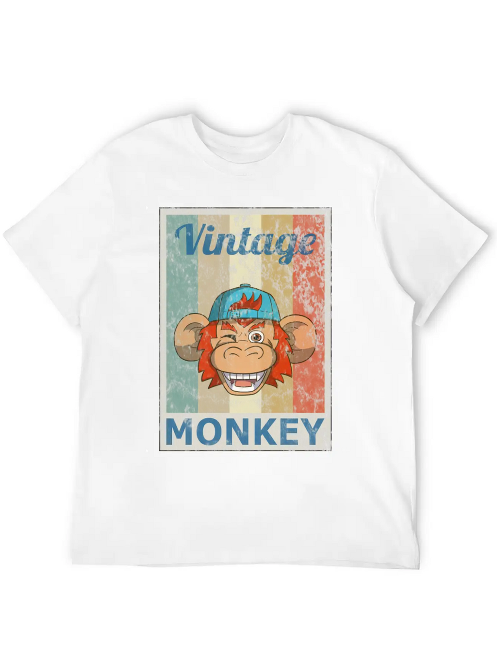 Monkey Vintage Retro Style Grunge Breathable Graphic T-Shirt – Perfect For Casual Days