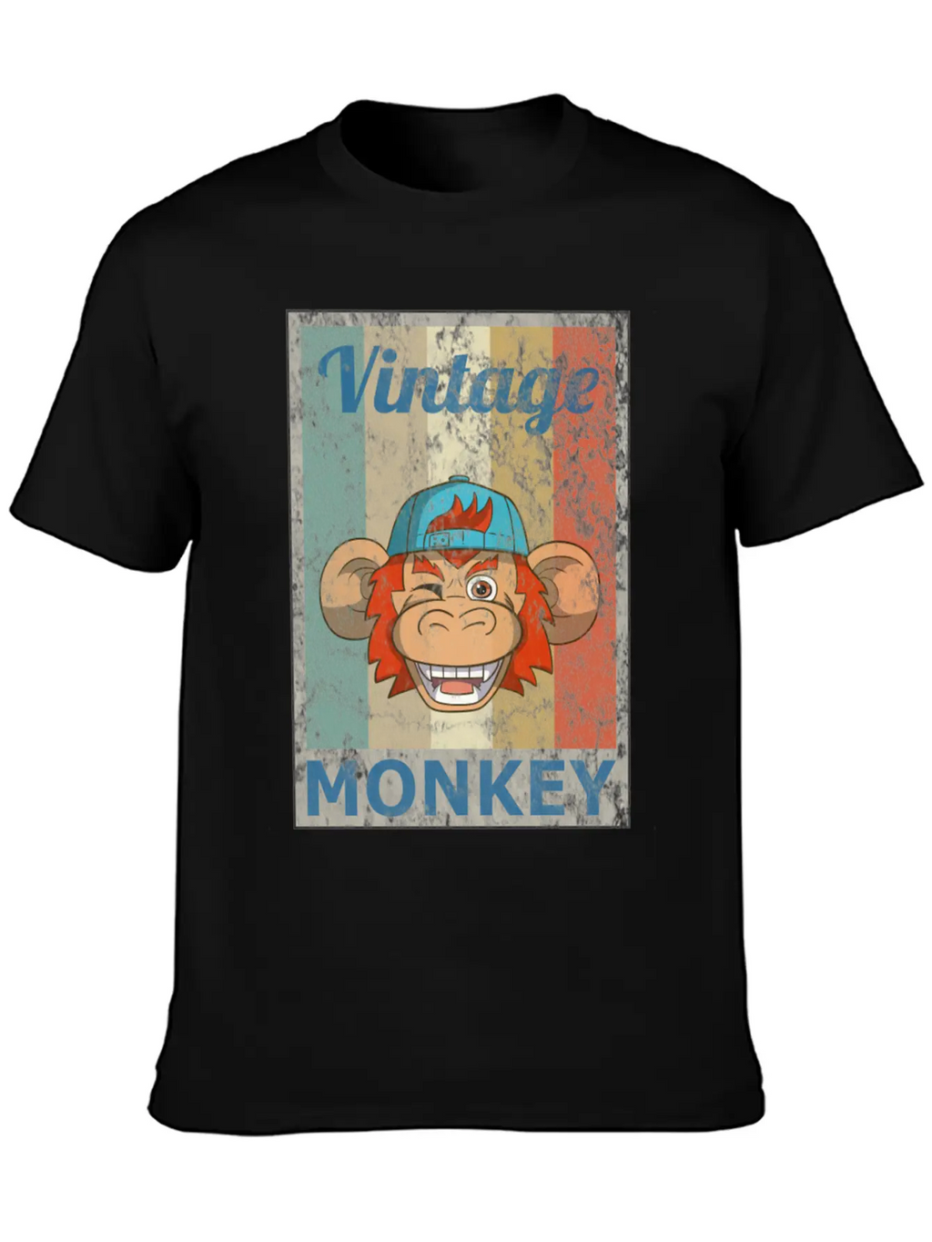Monkey Vintage Retro Style Grunge Breathable Graphic T-Shirt – Perfect For Casual Days