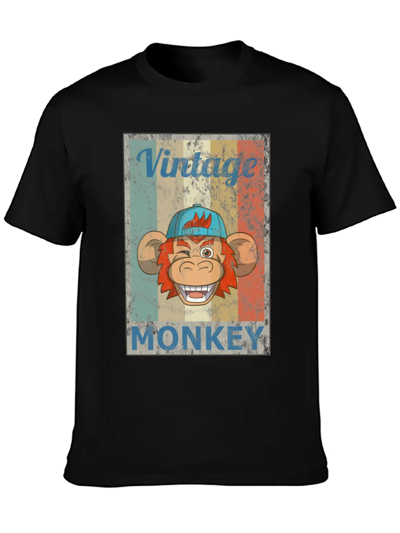Monkey Vintage Retro Style Grunge Breathable Graphic T-Shirt – Perfect For Casual Days