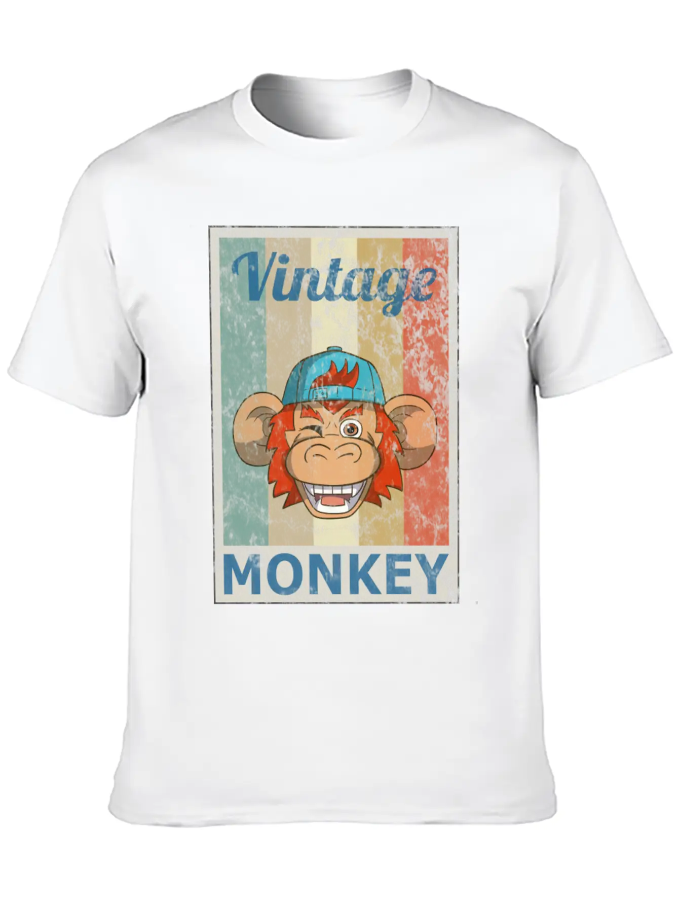 Monkey Vintage Retro Style Grunge Breathable Graphic T-Shirt – Perfect For Casual Days