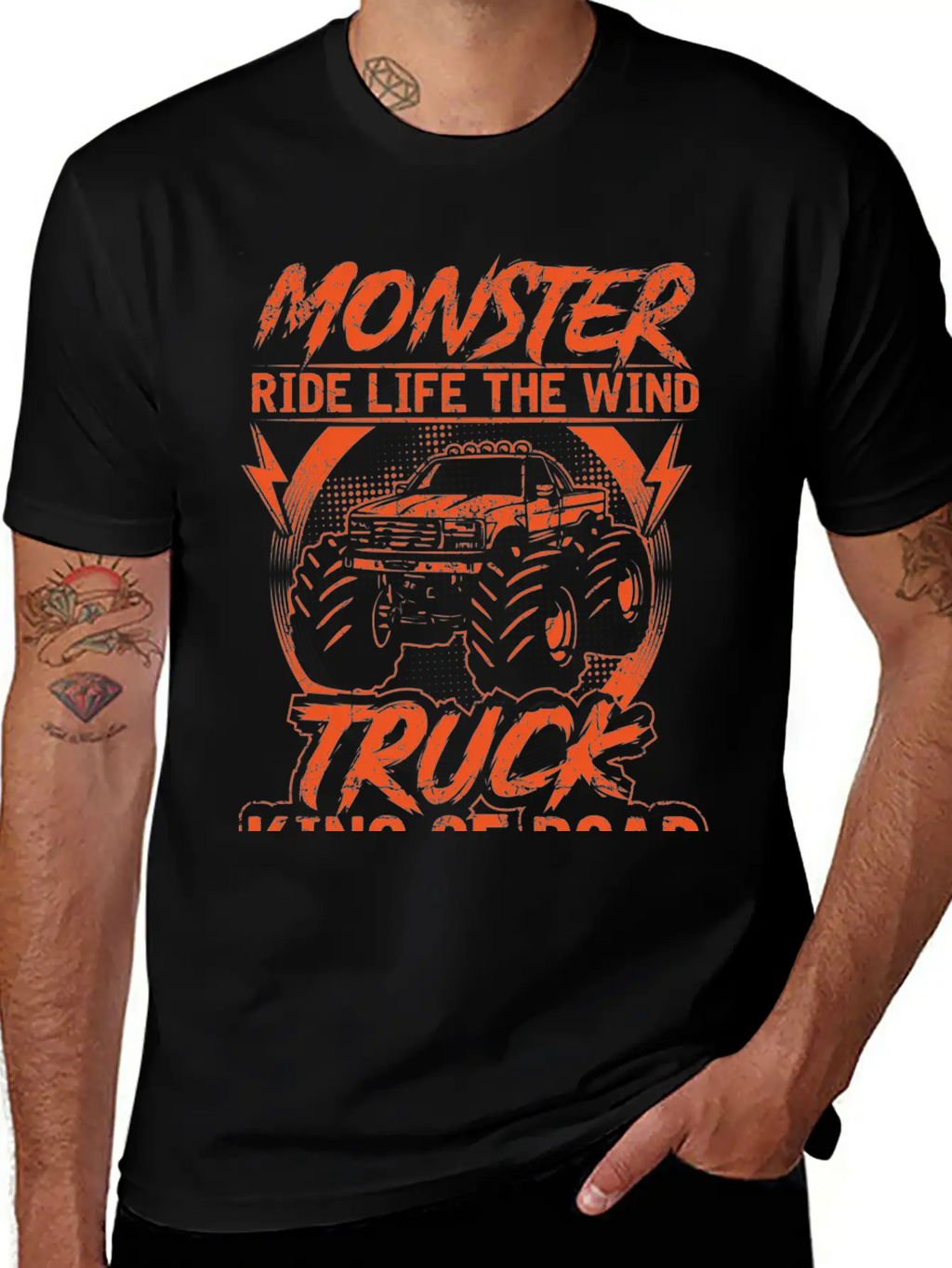 Monster Ride Life The Wind Truck King Of Road Essential Unisex Summer Tee – Soft Cotton Casual Fit