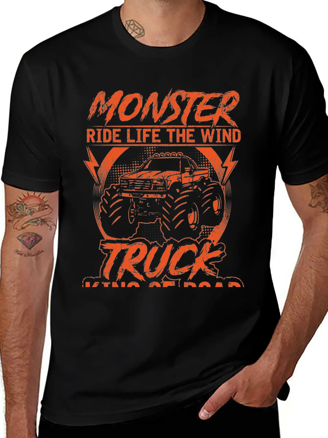 Monster Ride Life The Wind Truck King Of Road Essential Unisex Summer Tee – Soft Cotton Casual Fit