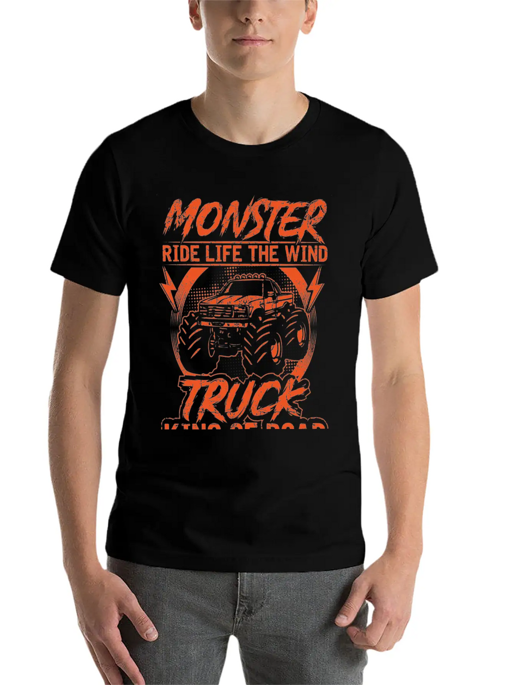 Monster Ride Life The Wind Truck King Of Road Essential Unisex Summer Tee – Soft Cotton Casual Fit