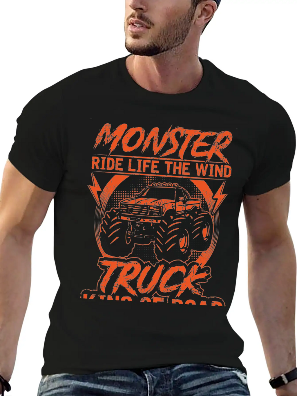 Monster Ride Life The Wind Truck King Of Road Essential Unisex Summer Tee – Soft Cotton Casual Fit